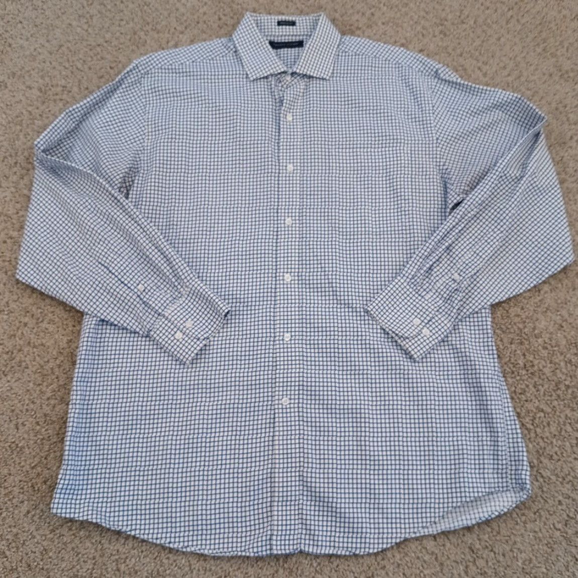 Tommy Hilfiger Tommy Hilfiger Shirt Mens Large Blue Check Long Sleeve Button-Up Cotton Size US L / EU 52-54 / 3 - 2 Thumbnail