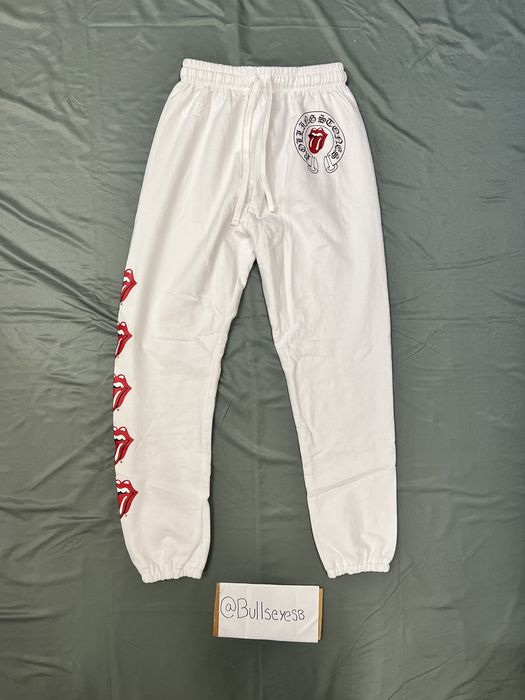 Chrome Hearts Chrome Hearts Rolling Stones White Sweatpants | Grailed