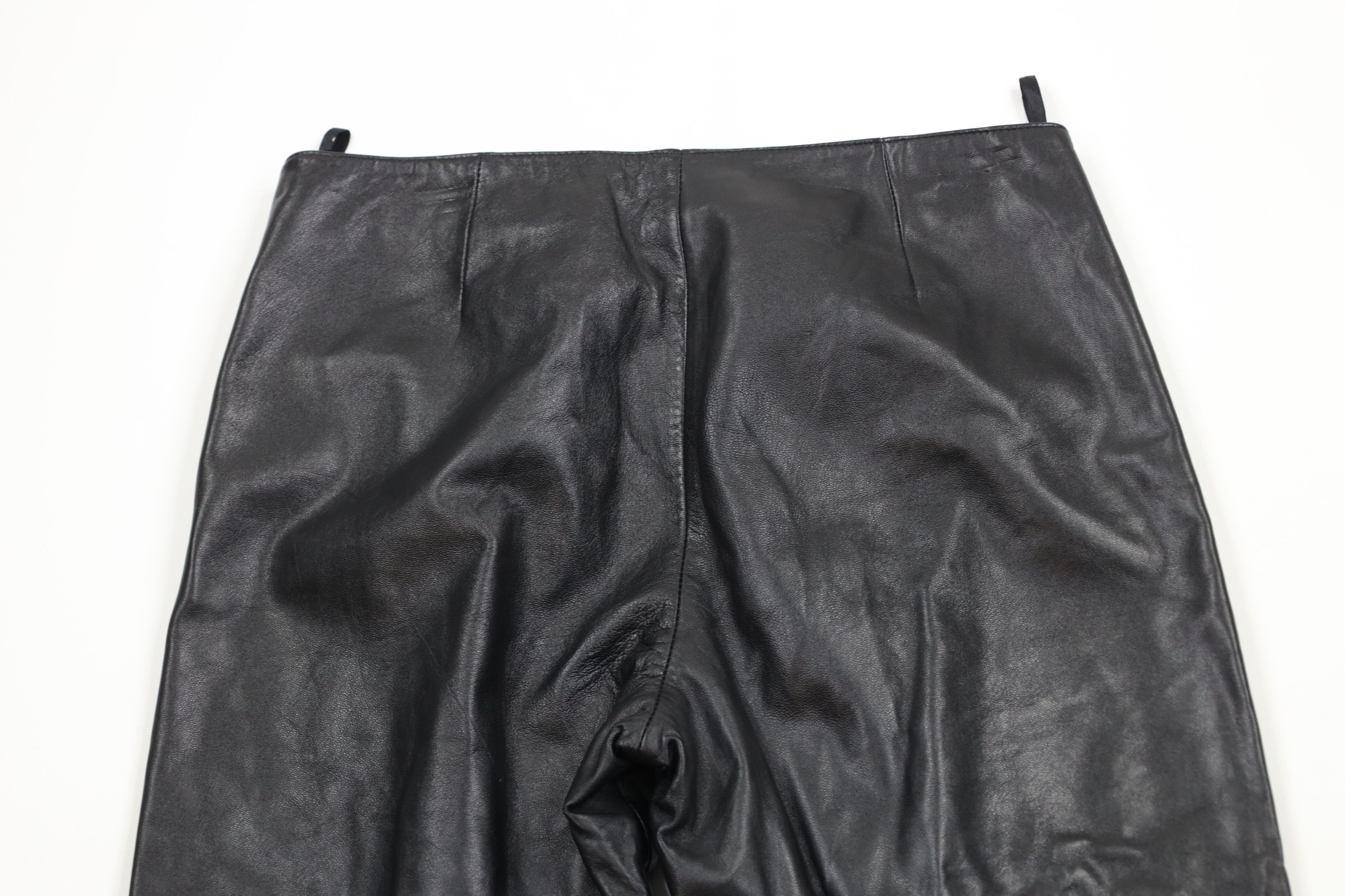 Vintage Vintage 90s Streetwear Faded Leather Motorcycle Pants Black Size 36" / US 14 / IT 50 - 10 Thumbnail