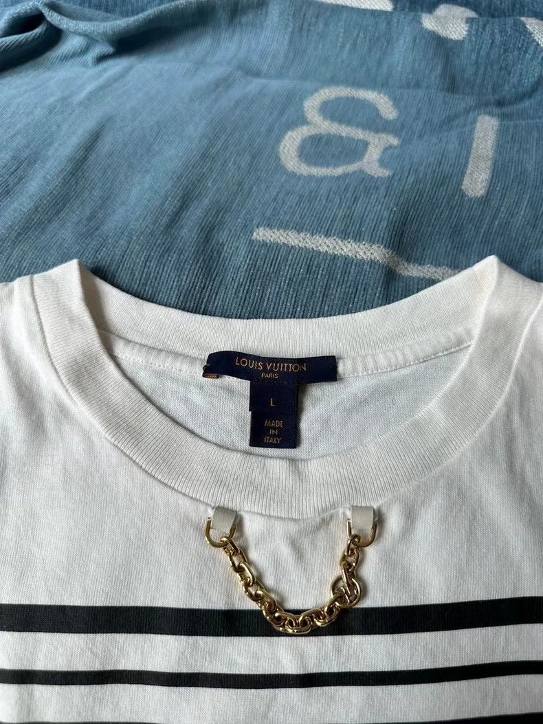 Louis Vuitton Louis Vuitton White Chain Star Short Sleeve 2501-Nextarrow Size US L / EU 52-54 / 3 - 2 Thumbnail