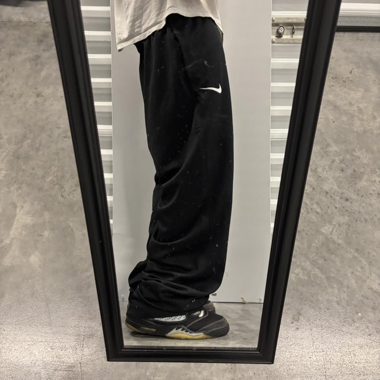 Nike × Vintage Crazy Vintage Y2K/2000s Baggy Black Bike Swoosh Skater Streetwear Essential Track Pants! Size US 34 / EU 50 - 1 Thumbnail