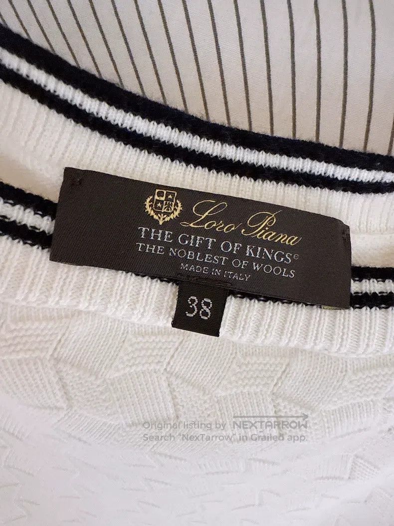 Loro Piana Loro Piana Black and white striped cashmere knit sweater Size XS / US 0-2 / IT 36-38 - 8 Thumbnail
