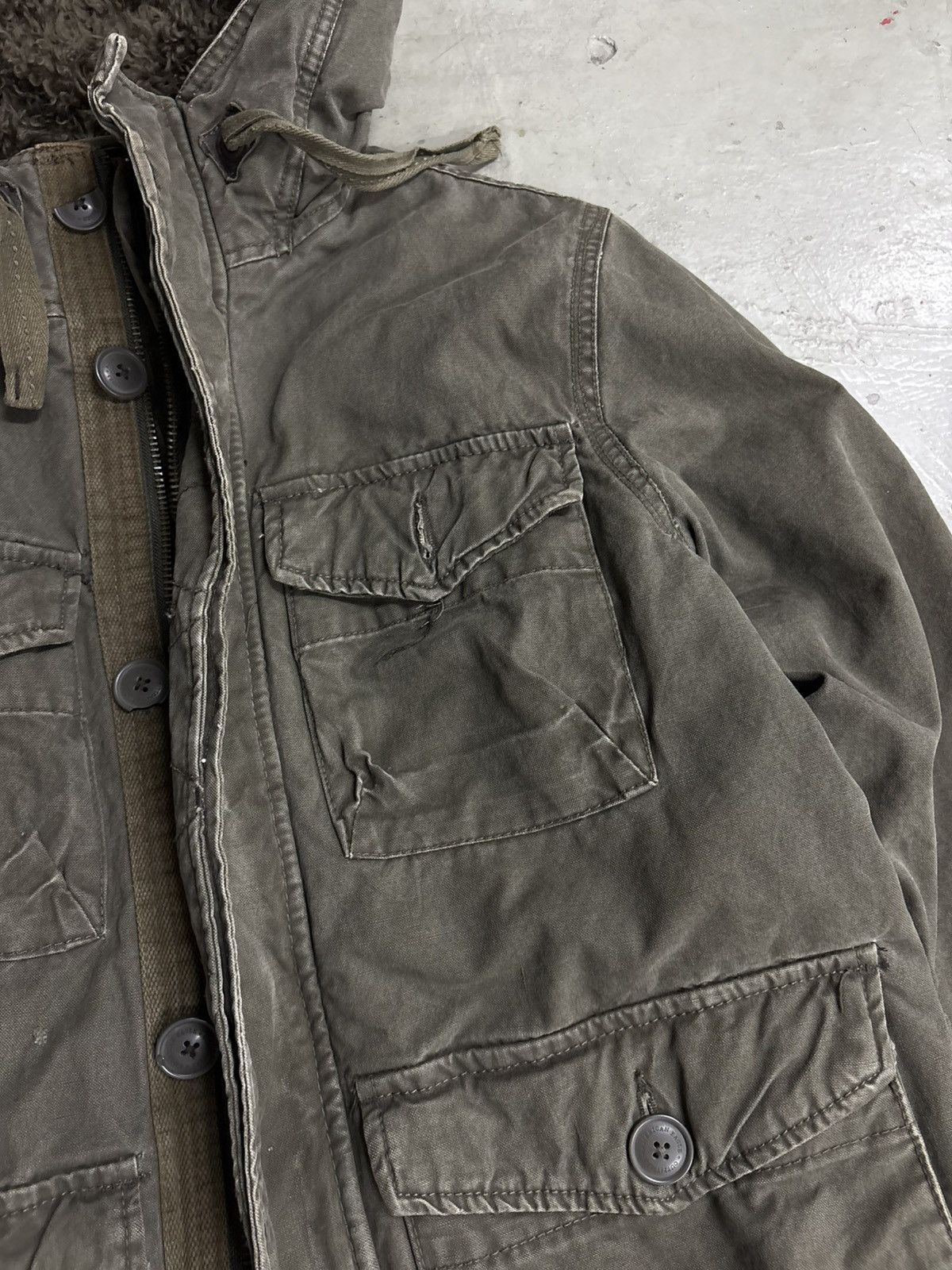 14th Addiction 💥MILITARY PARKA SHERPA LINEN HOODIE JACKET Size US S / EU 44-46 / 1 - 7 Thumbnail
