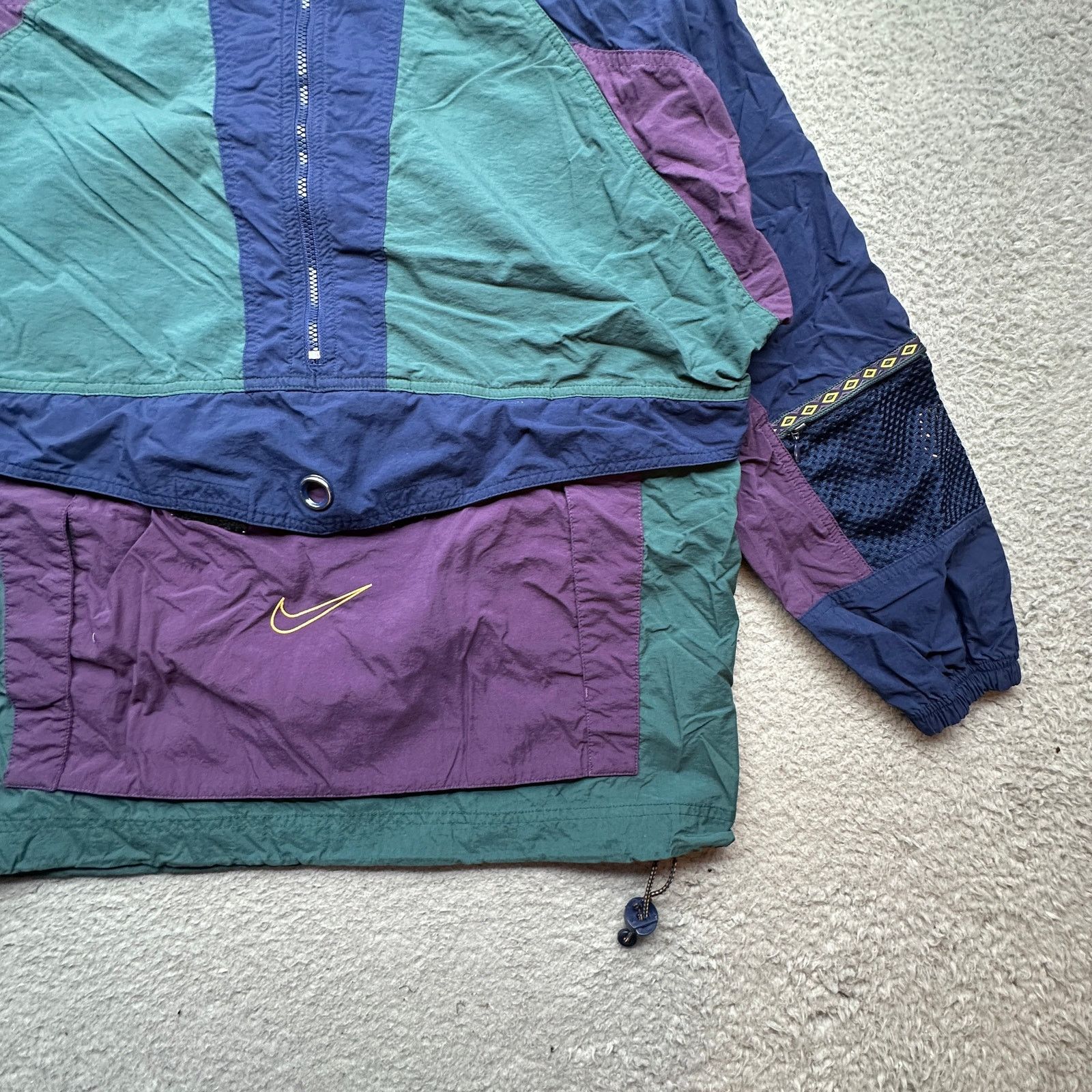 Nike VTG Nike Purple Colorblock Anorak Jacket Medium 23x28 Size US M / EU 48-50 / 2 - 11 Thumbnail