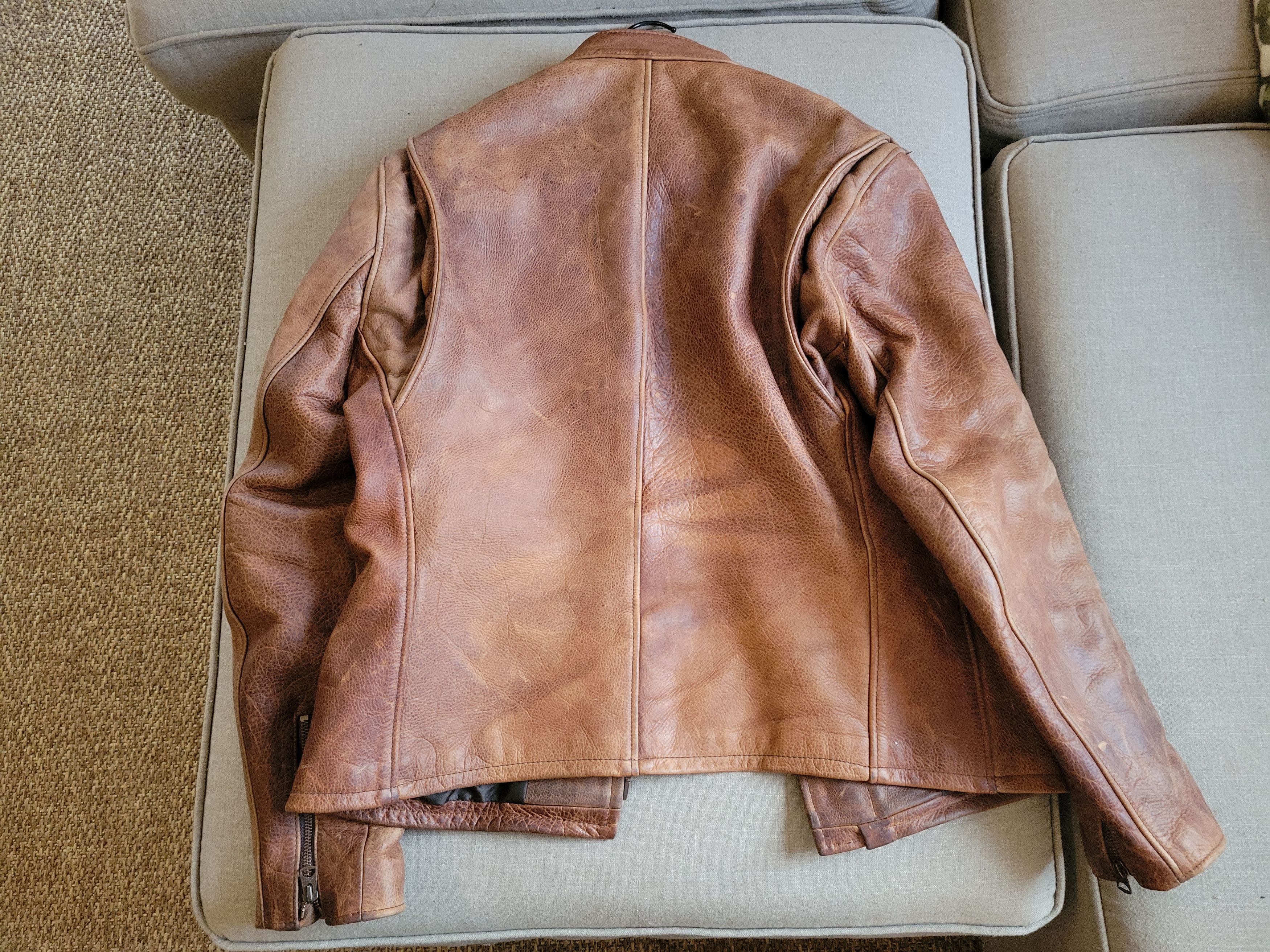 Schott Schott NYC Cafe Racer Jacket - L (Brown) Size US L / EU 52-54 / 3 - 2 Thumbnail