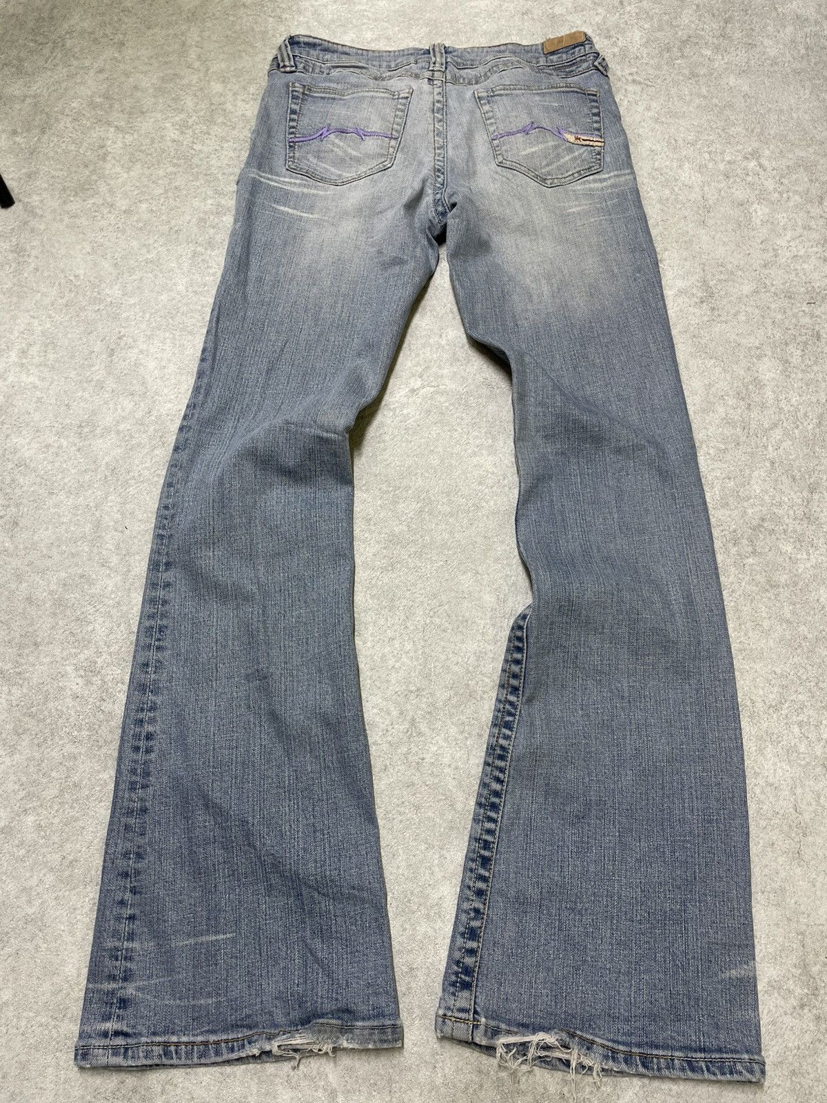 If Six Was Nine × Le Grande Bleu (L.G.B.) Distressed Ifsixwasnine Style Flare Denim Rockstar Grail LGB Size US 29 - 6 Thumbnail