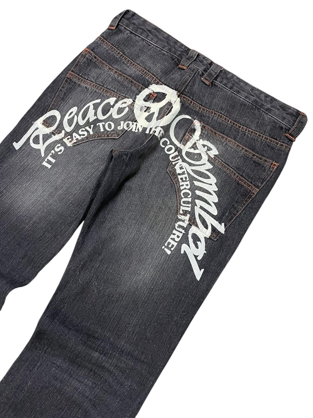 Japanese Brand × Le Grande Bleu (L.G.B.) × Vintage Peace Symbol Japanese Brand Flared Denim Jeans Size US 30 / EU 46 - 3 Thumbnail