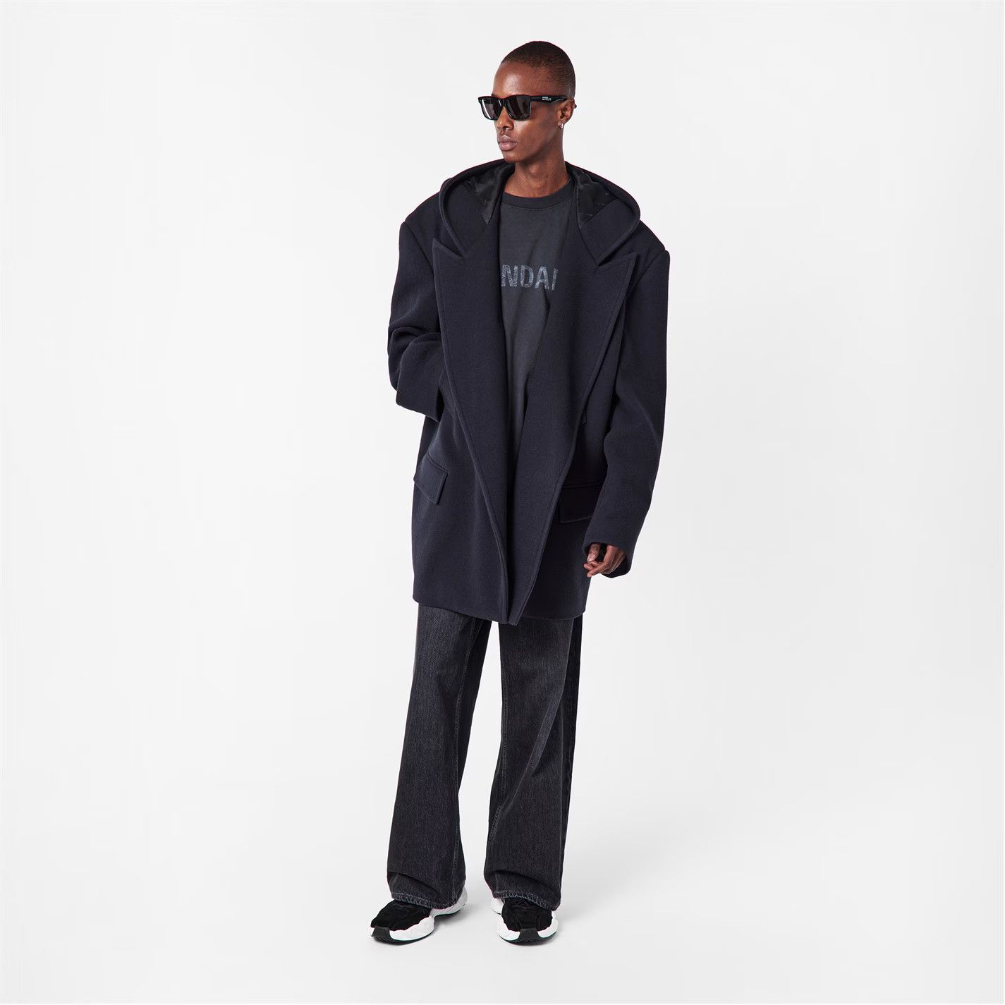 Balenciaga o1g2r1mq0226 Melton Double-Breasted Pea Coat In Dark Navy Size US M / EU 48-50 / 2 - 6 Thumbnail
