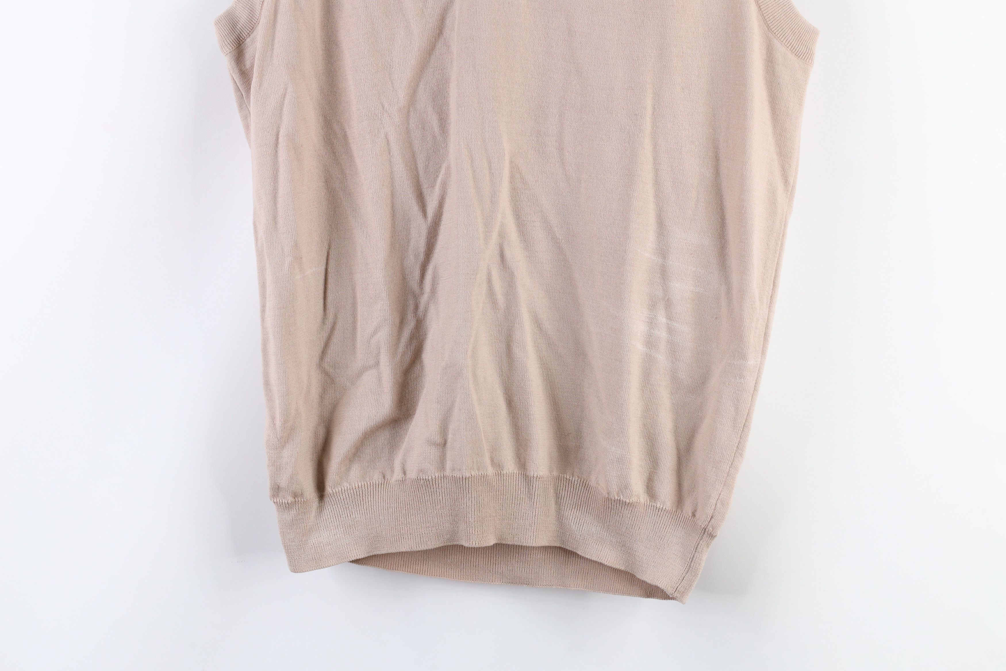 Vintage Vintage 90s Streetwear Merino Wool Knit Sweater Vest Beige Size US L / EU 52-54 / 3 - 3 Thumbnail