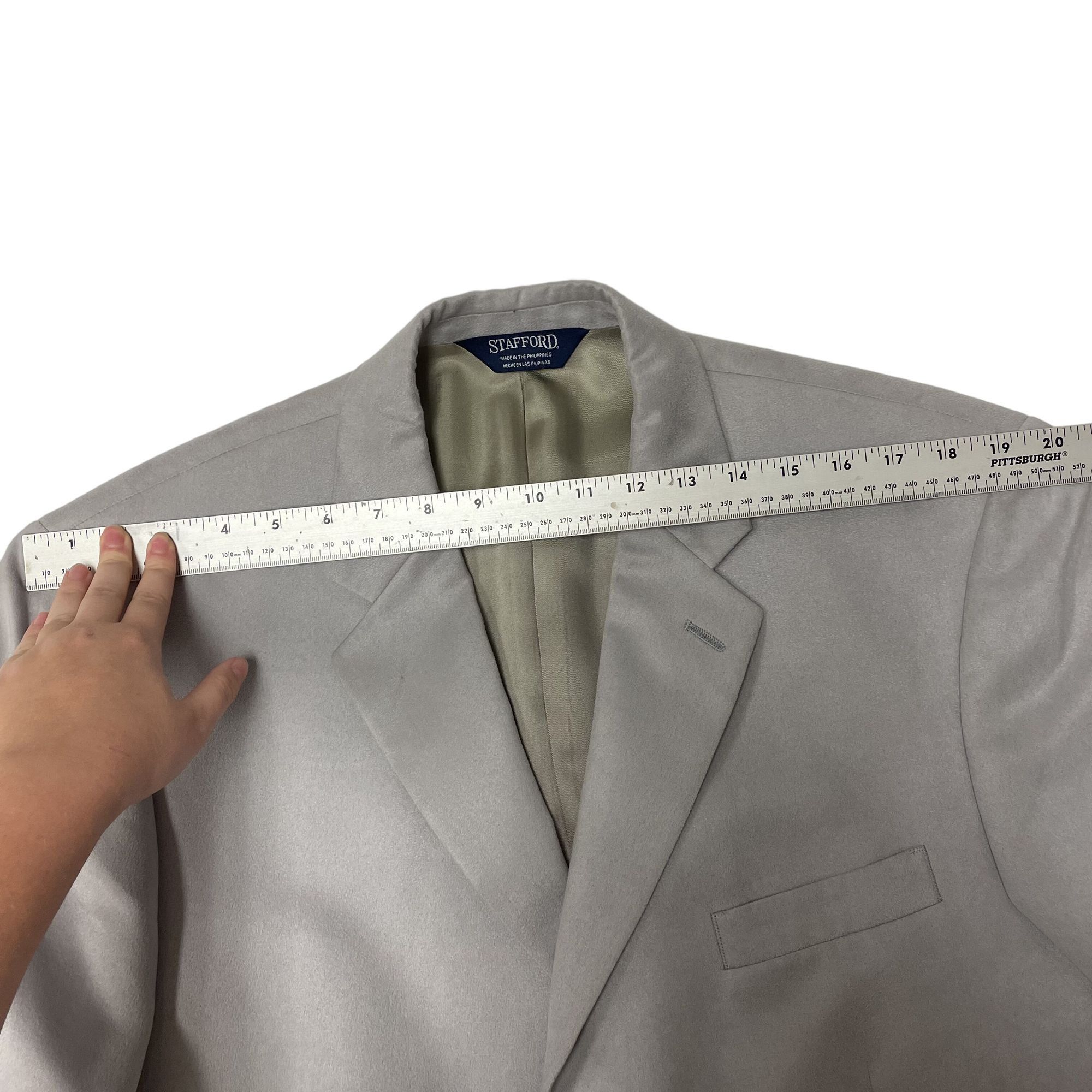 Stafford Stafford SILVER Gray Sport Coat MICROFIBER 3 btn Jacket Size 42L - 10 Thumbnail