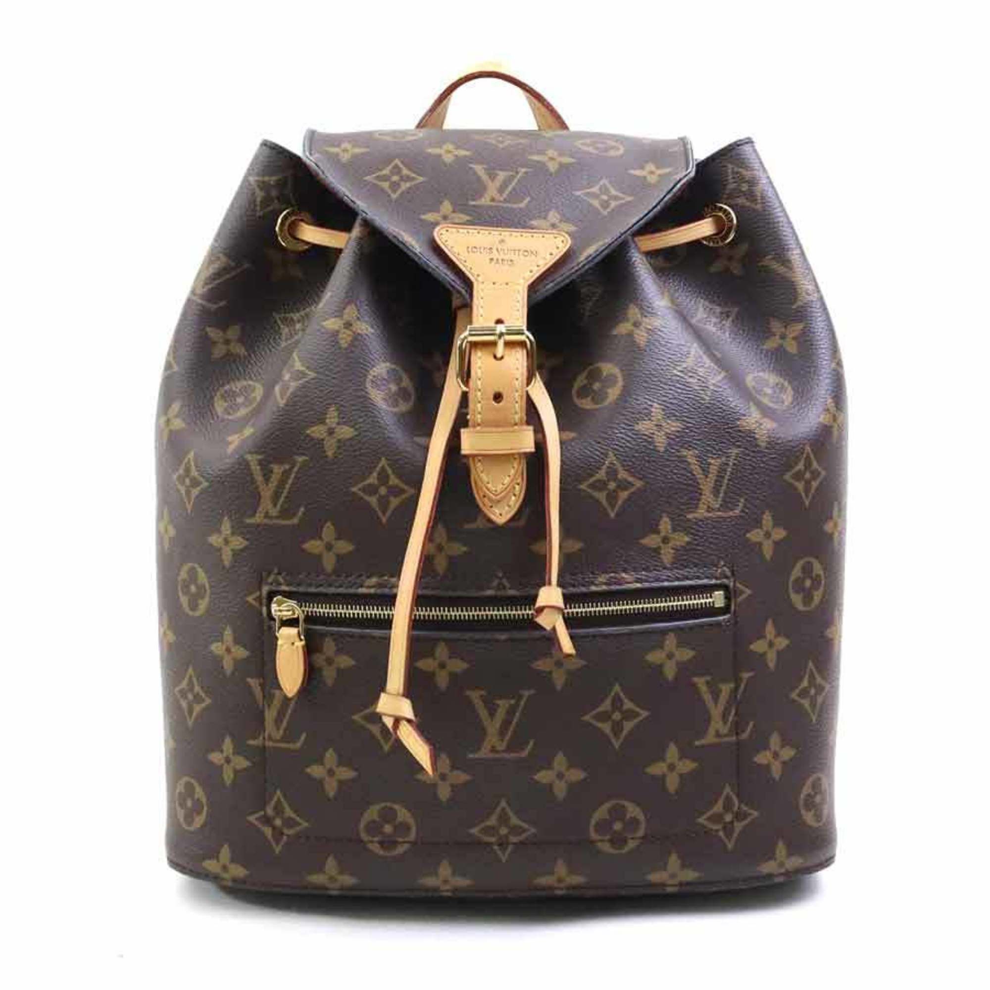 Louis Vuitton Louis Vuitton Monogram Montsouris Backpack in Canvas, Brown and Gold, Women's, M43431 e61442j Size ONE SIZE - 1 Thumbnail
