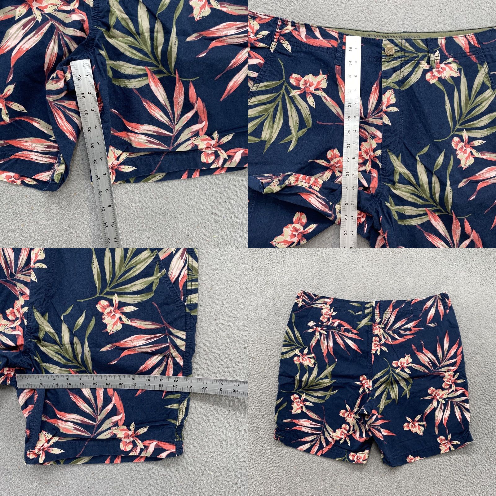 Old Navy Old Navy Mens Palm Leaf Floral Hawaiian Cotton Shorts Size 38 in Multicolor - Regular Chino Cotton Mens Hawaiian Shorts Size US 38 / EU 54 - 8 Thumbnail