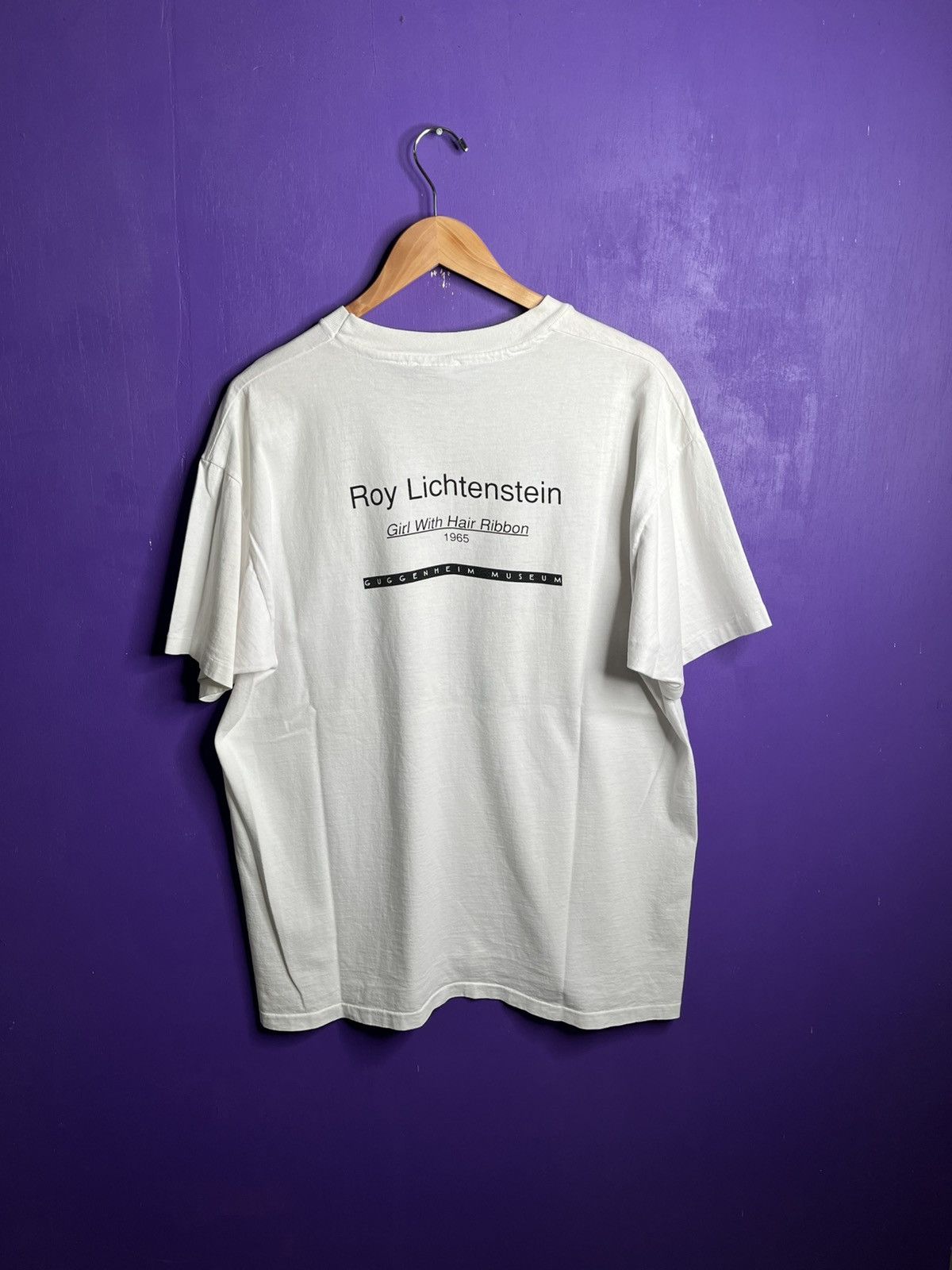 Vintage Vintage 90s Roy Lichtenstein girl with hair ribbon art tee Size US XL / EU 56 / 4 - 2 Thumbnail