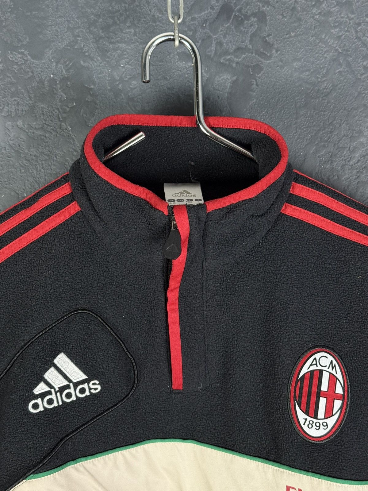 Adidas Adidas MILAN 2012-2013 Football Fleece Sweatshirt 1/4 zip Size US L / EU 52-54 / 3 - 4 Thumbnail