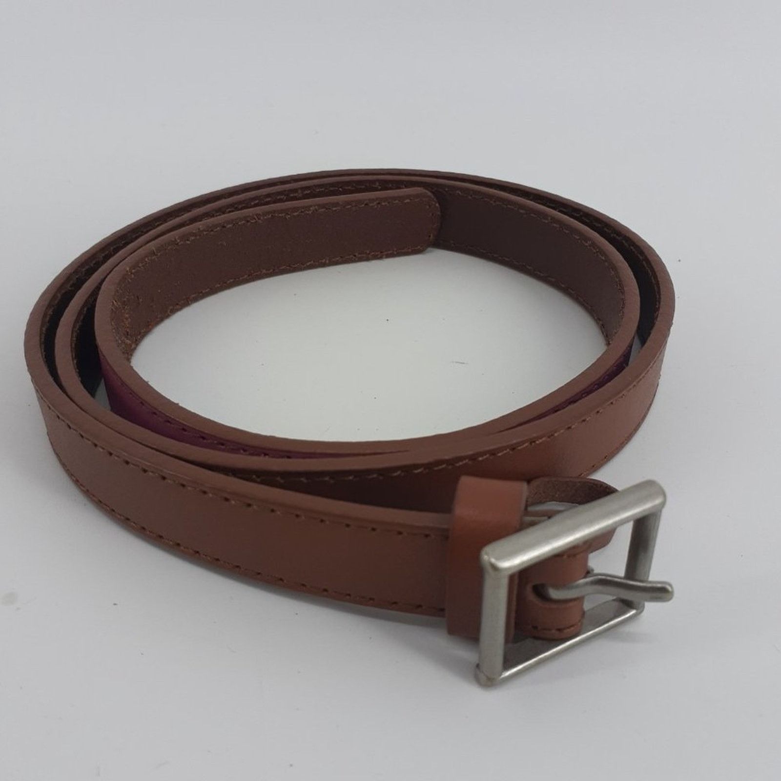 Gap Gap Women Size Small Belt Skinny Two Tone Brown Pink Leather Size ONE SIZE - 7 Thumbnail