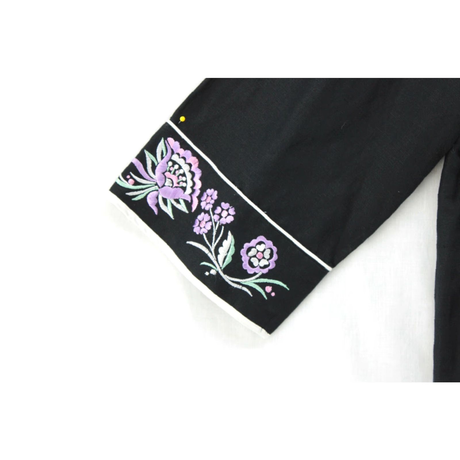 Bob Mackie VINTAGE Bob Mackie Wearable Art Womens Large Jacket Black Embroidered Linen Blend Size L / US 10 / IT 46 - 3 Thumbnail