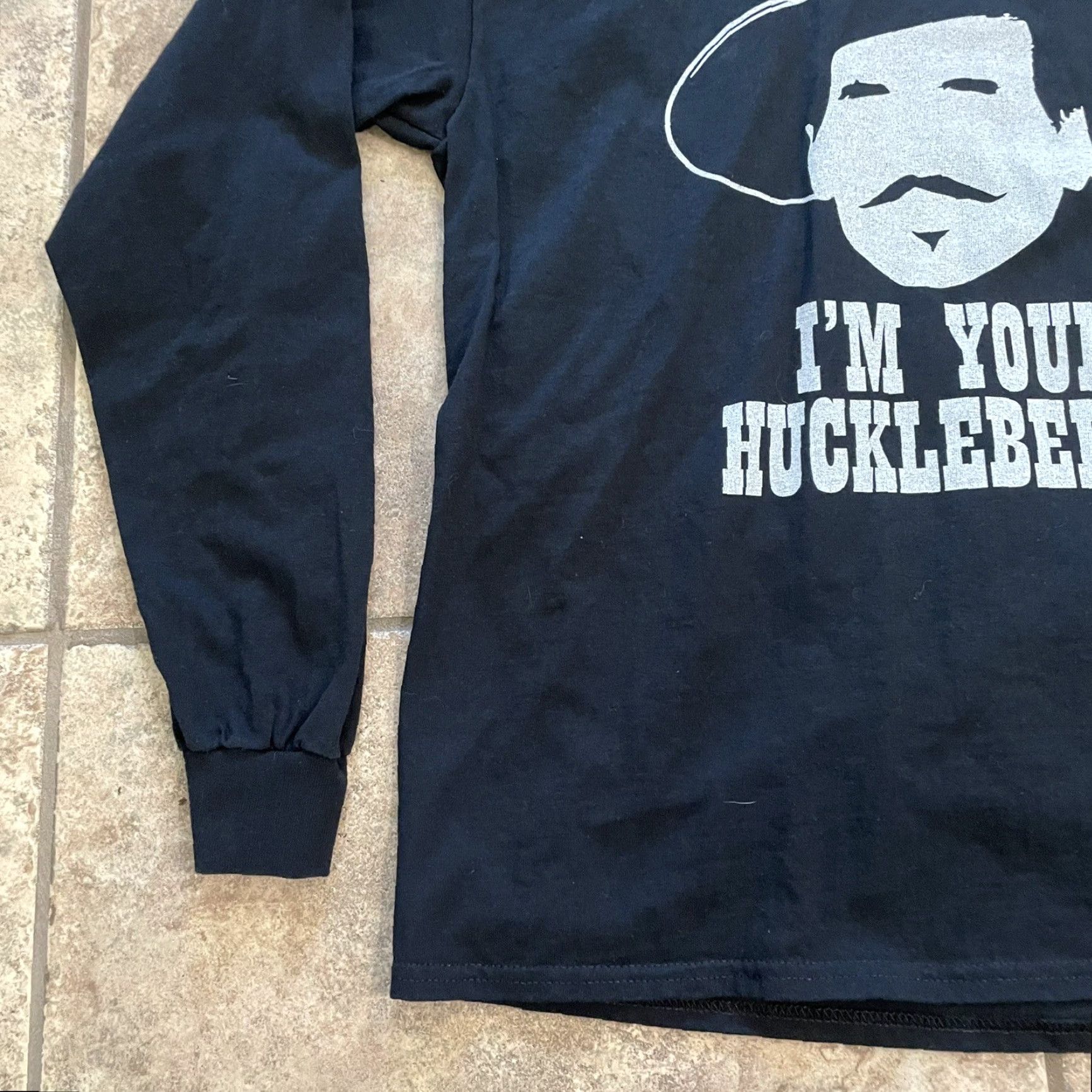 Vintage American AF Tee Shirt Mens L Black USA Long Sleeve I can be your Huckleberry Size US L / EU 52-54 / 3 - 3 Thumbnail