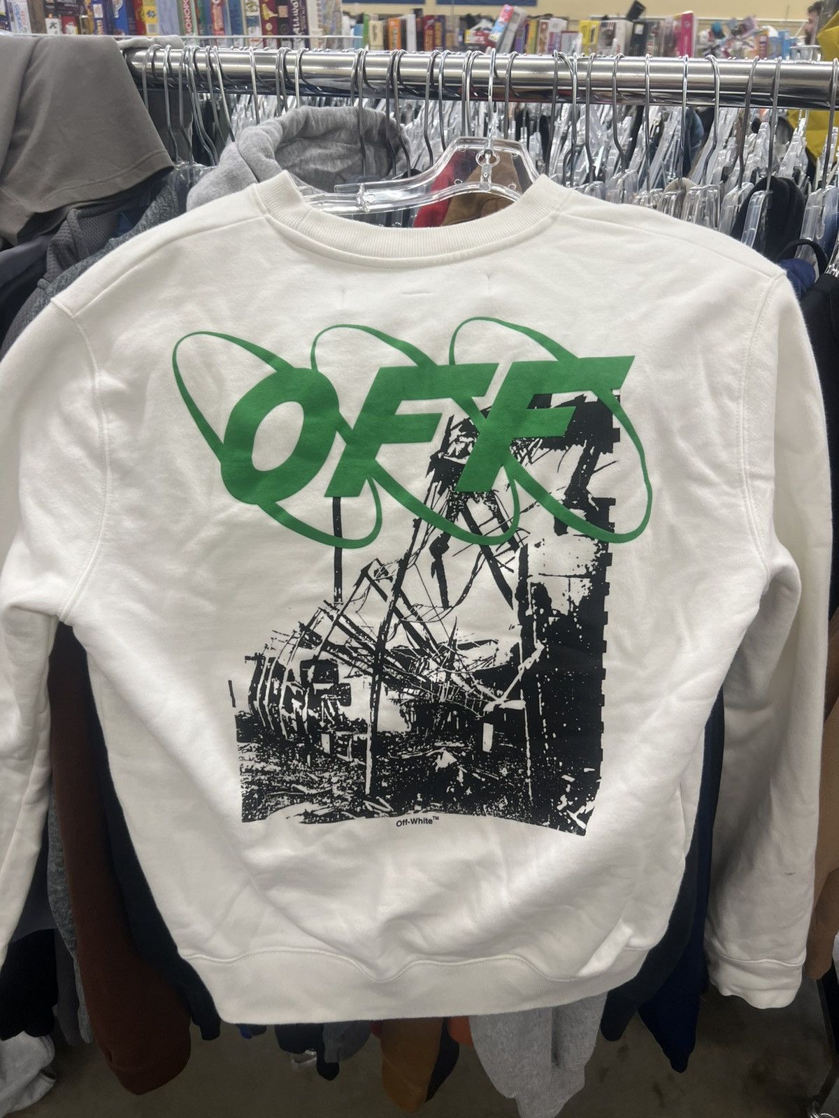 Off-White Off White Ruined Factory Crew Neck Sweatshirt Size US M / EU 48-50 / 2 - 2 Thumbnail