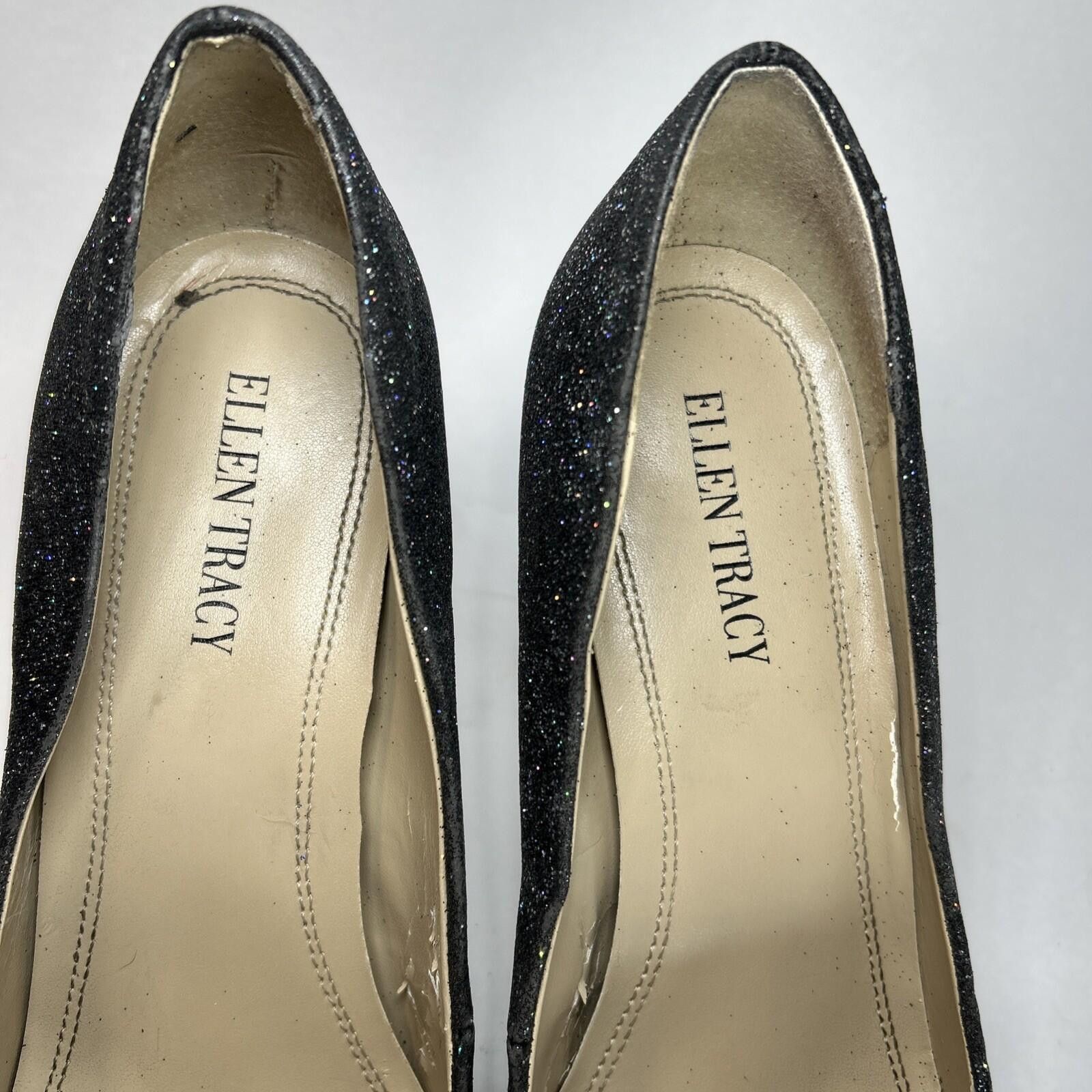 Other Ellen Tracy Cody Black Glitter Round Toe Classic Pumps 9.5M Size US 10 / IT 40 - 5 Thumbnail