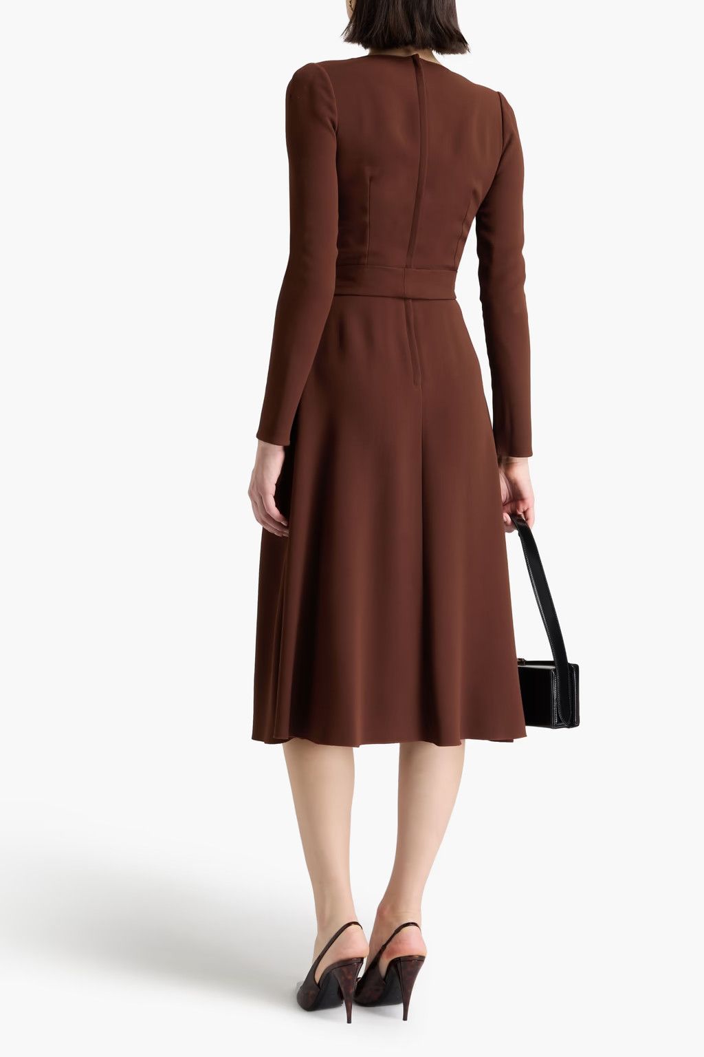 Dolce & Gabbana o1y0825 Midi Dress in Chocolate Brown Size XS / US 0-2 / IT 36-38 - 3 Thumbnail