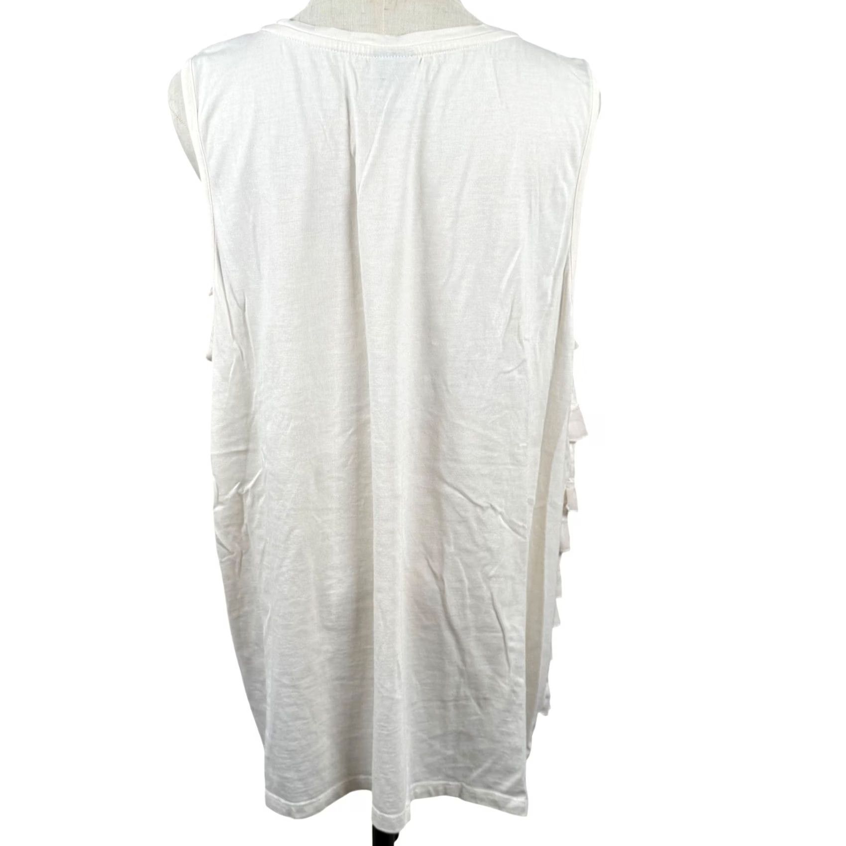 Vintage Chico's Chicos Tiered Ruffle Knit Top XXL Sleeveless Scoop Neck White Boho Coquette Gatsby 4 Hus Size XXL / US 16-18 / IT 52-54 - 3 Thumbnail