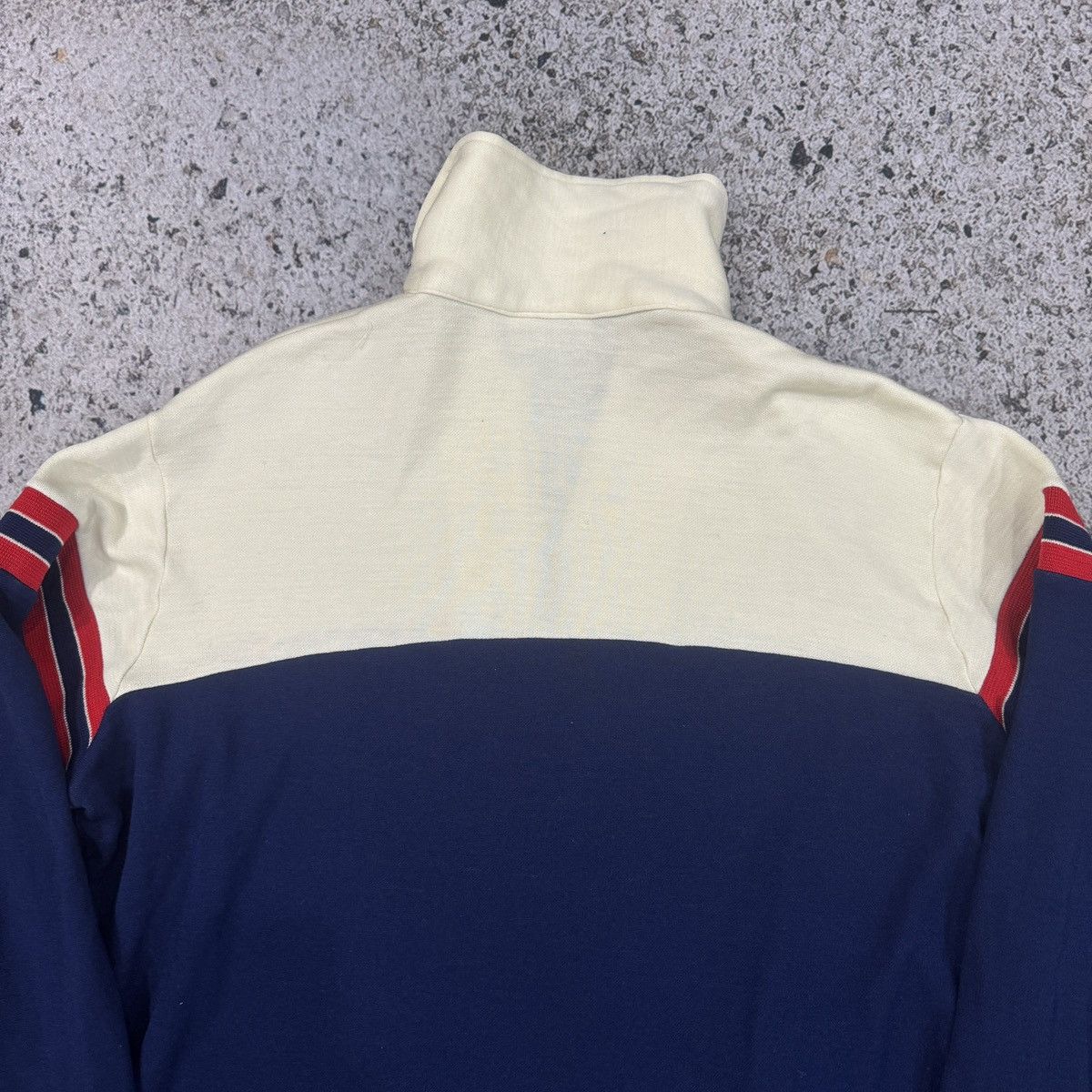 Vintage 80s Cotton Acrylic Striped Zip Up Track Jacket ERD Raimundo Size US L / EU 52-54 / 3 - 6 Thumbnail