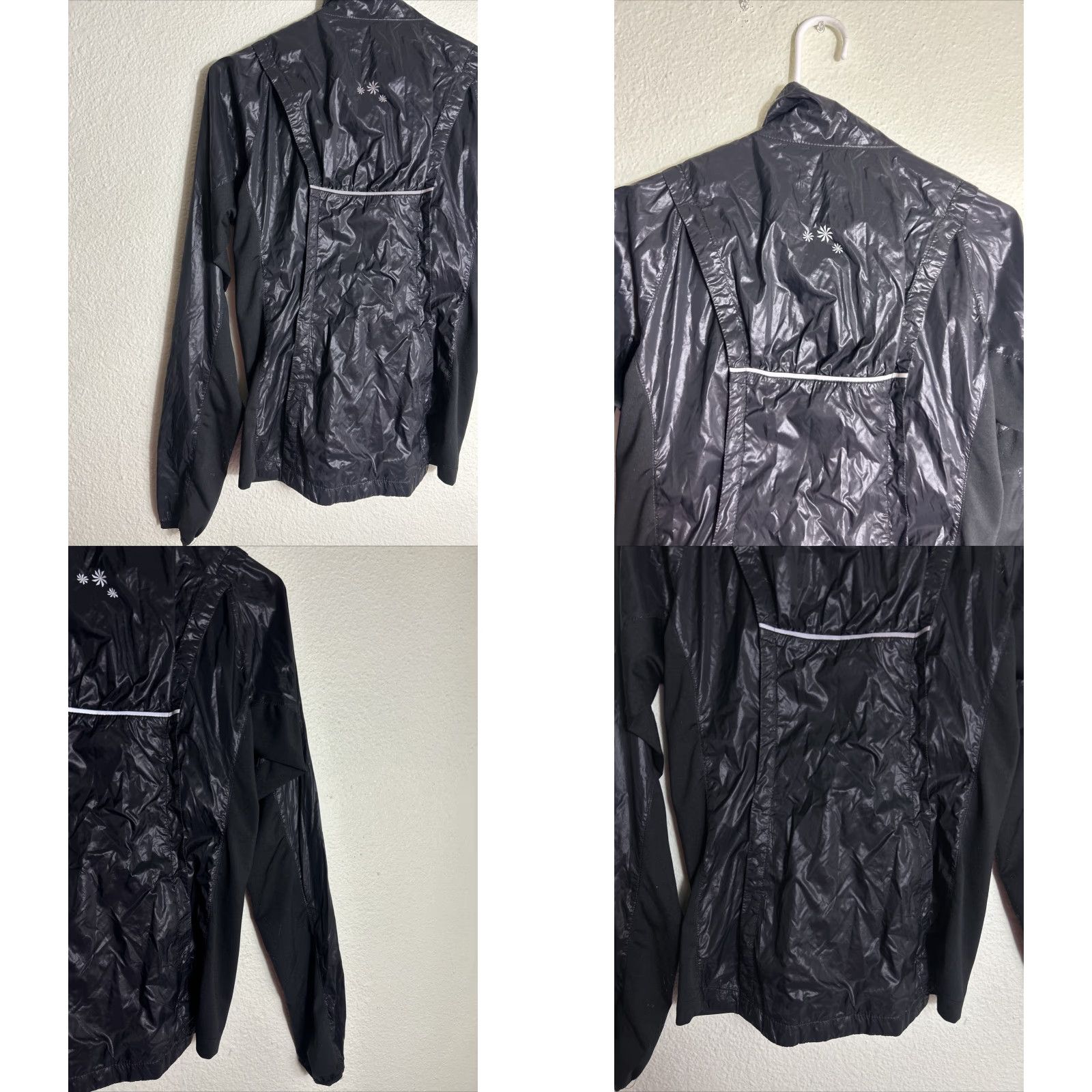 Athleta Athleta Womens Jacket Small Black Full Zip Lightweight Reflective Windbreaker Size S / US 4 / IT 40 - 9 Thumbnail