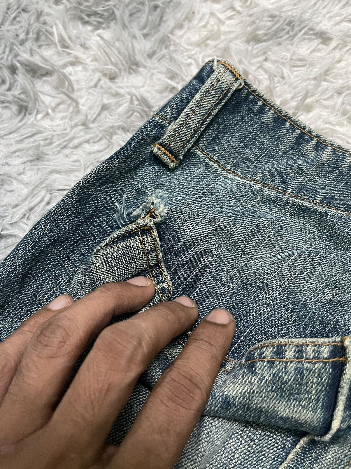 Japanese Brand 60s JOHN BULL RARE 5 POCKET JEANS DISTRESSED Size US 31 - 20 Thumbnail
