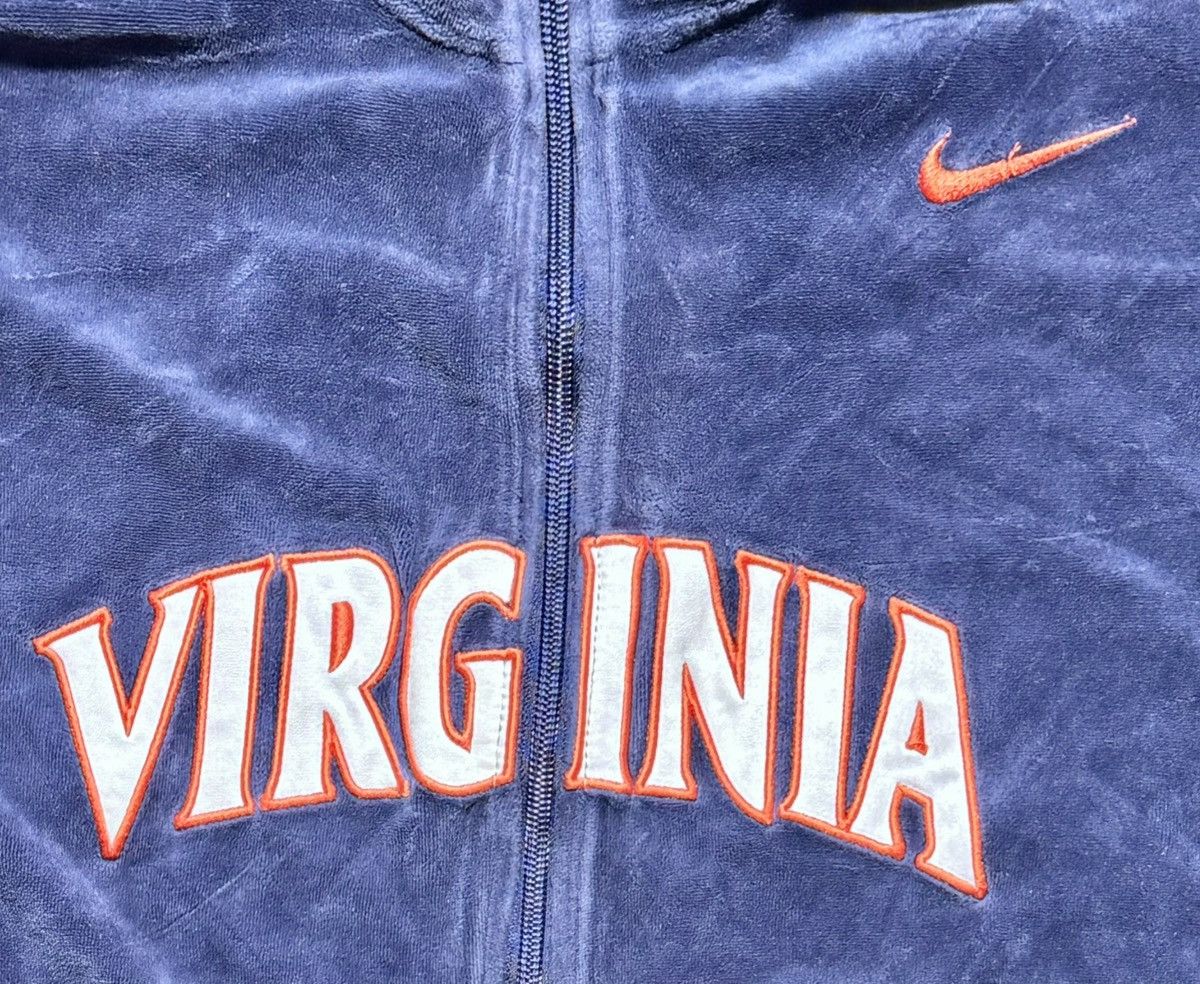Nike × Vintage Vintage Nike UVA Virginia Cavaliers Velour Jacket Size 2XL Size US XXL / EU 58 / 5 - 2 Thumbnail