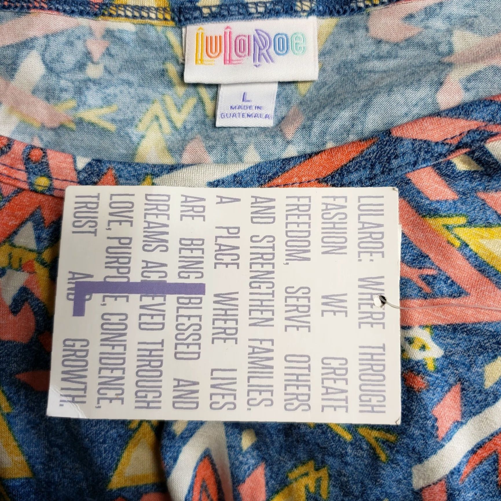 Vintage LuLaRoe Julia Dress L Pink Geometric Knee Length Half Sleeve Round Neck Pullover Polyester Blend Size L / US 10 / IT 46 - 4 Thumbnail