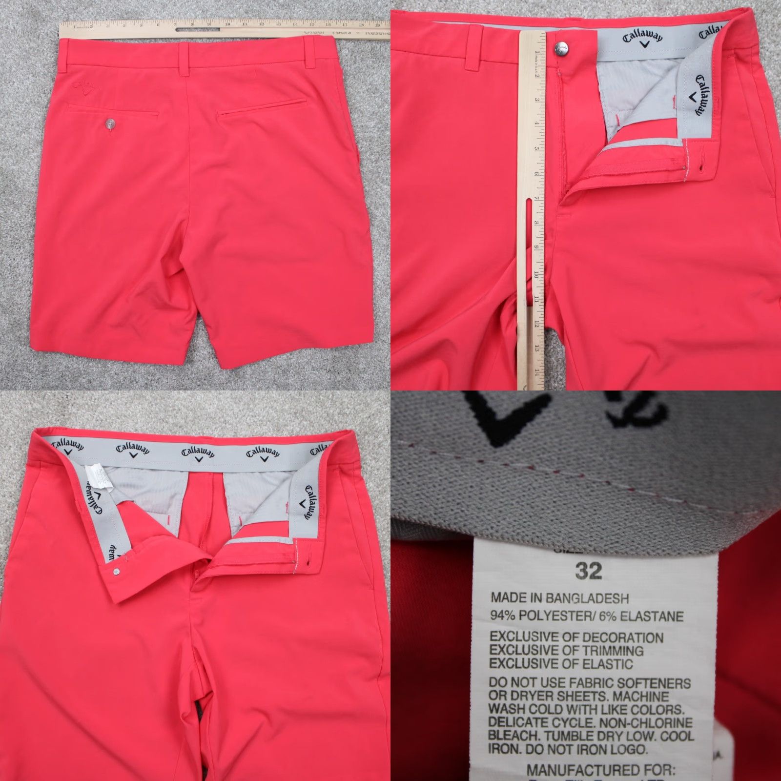 Callaway Callaway Golf Shorts Mens 32 Pink Polyester Stretch Flat Front w/ 9" inseam Size US 32 / EU 48 - 8 Thumbnail