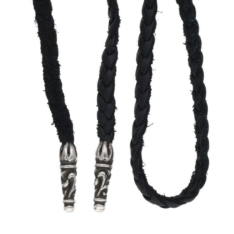 Chrome Hearts Chrome Hearts Leather Braid Silver Necklace Size ONE SIZE - 1 Thumbnail