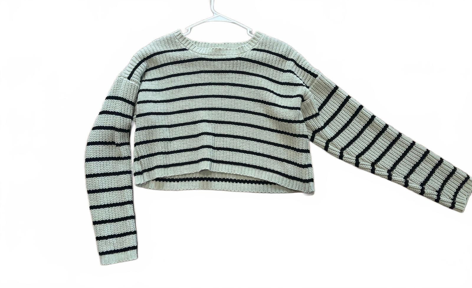 Other Belle Du Jour Oversized Cropped Stripped Knit Sweater XL Size US XL / EU 56 / 4 - 1 Thumbnail