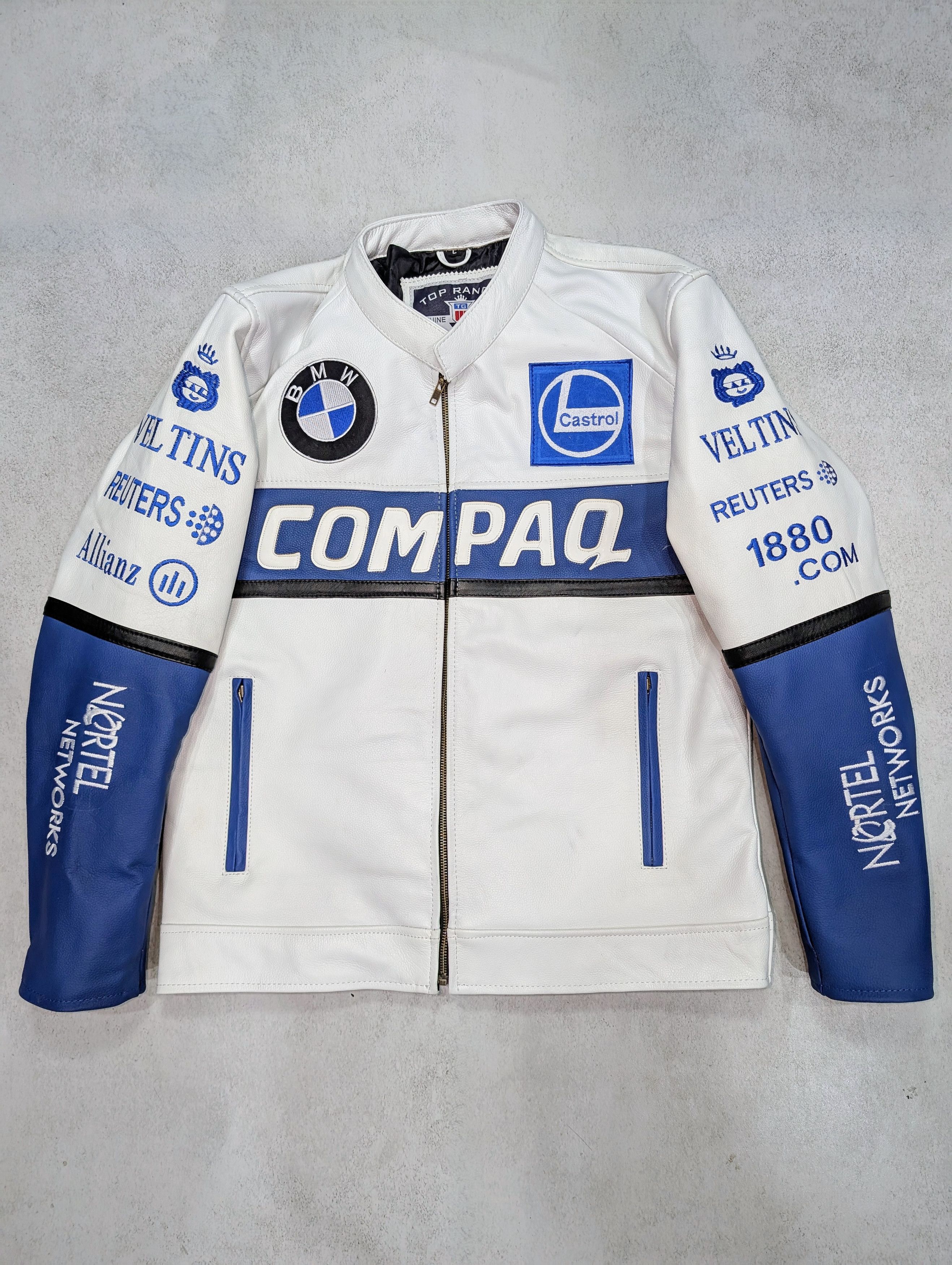 NASCAR 🔥 BMW 🏎️ Racing Leather Jacket Rare Streetwear L Size US M / EU 48-50 / 2 - 1 Thumbnail