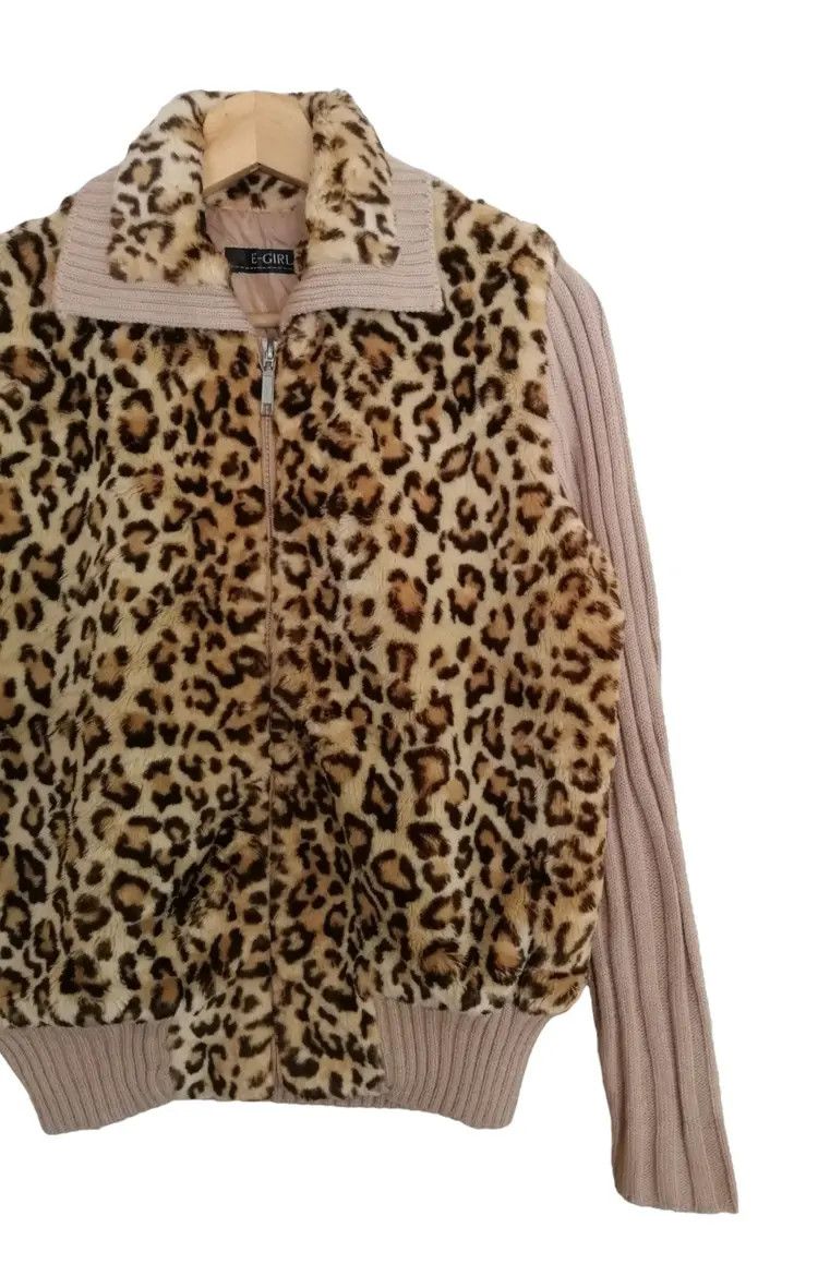Japanese Brand E girl Y2K Style Leopard Print Zip up Sweater Jacket Size M / US 6-8 / IT 42-44 - 3 Thumbnail