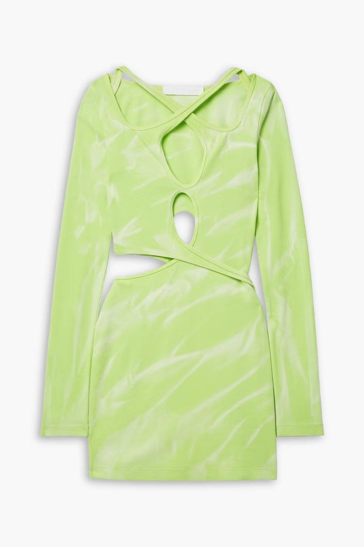 Dion Lee DION LEE Interlink cutout tie-dyed stretch-cotton mini dress Size M / US 6-8 / IT 42-44 - 2 Thumbnail