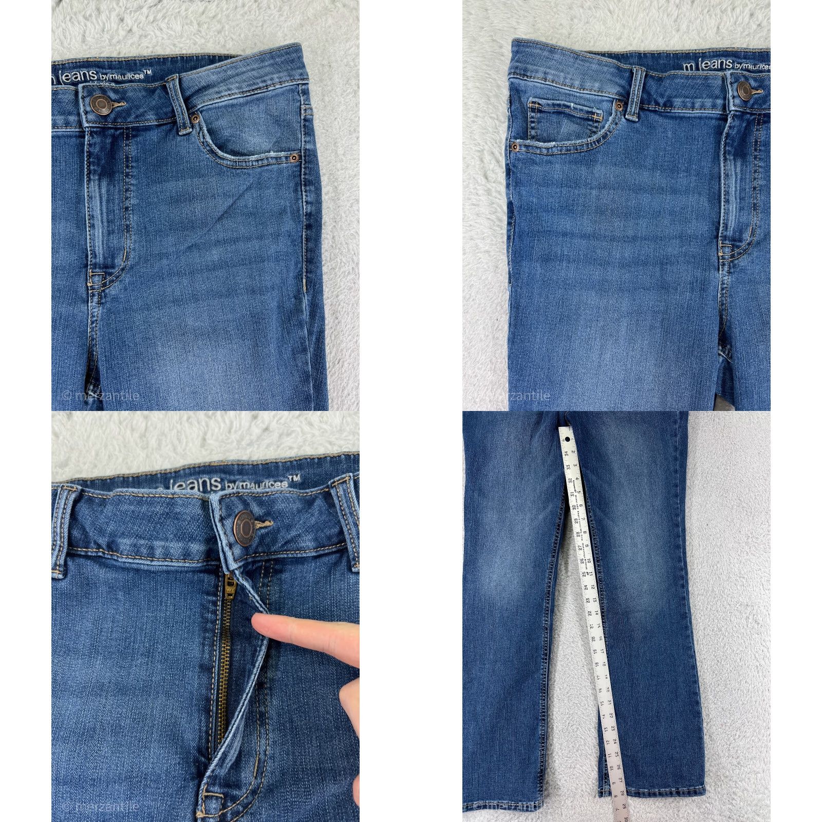 Vintage Maurices Jeans Womens 12 Blue Denim Bootcut Mid Rise 5-Pocket Stretch Regular Inseam 28in Cotton Blue 2000s Cowboy Womens Size 34" / US 12 / IT 48 - 8 Thumbnail