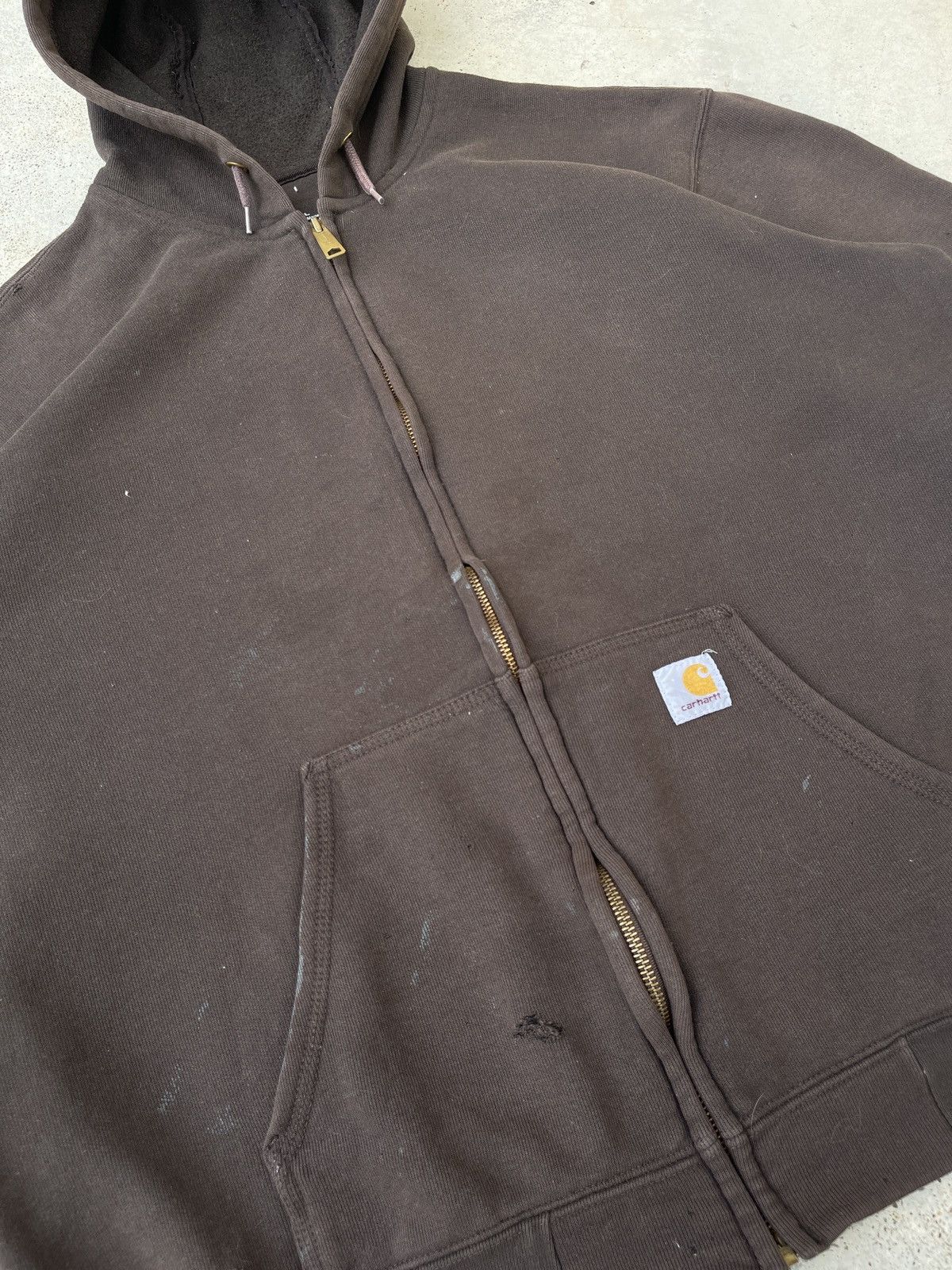 Carhartt × Vintage Distressed Carhartt Full-zipper Hoodie Size US XXL / EU 58 / 5 - 4 Thumbnail