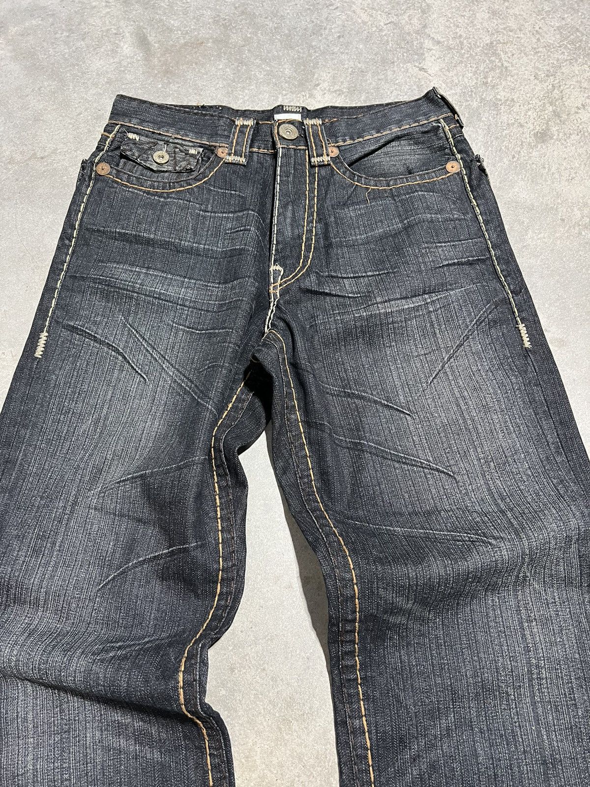 JNCO Crazy Vintage Y2K Baggy Wide Leg True Religion Jeans Size US 34 / EU 50 - 6 Thumbnail