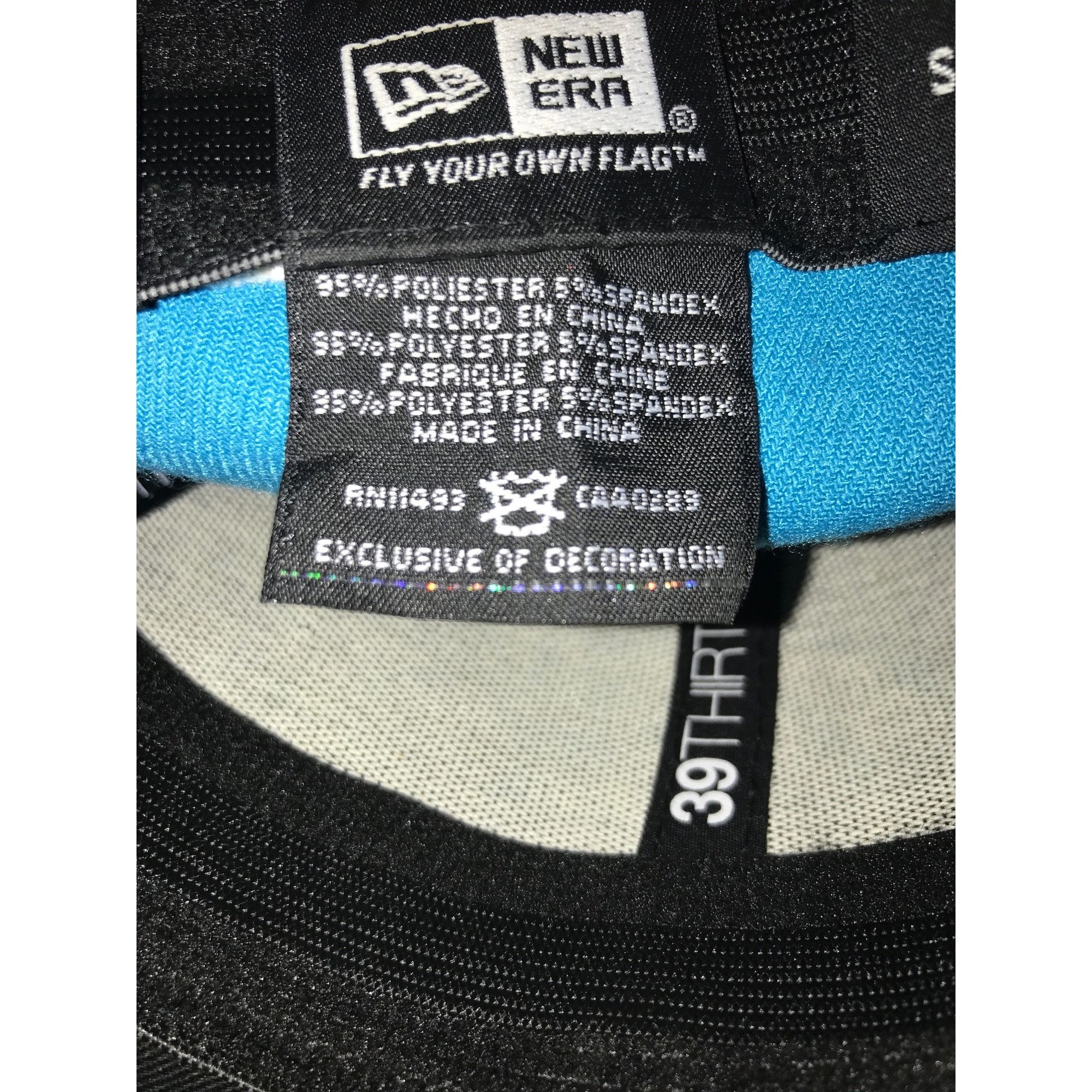 New Era Carolina Panthers Blue/Black 39Thirty Fitted New Era Cap Size ONE SIZE - 6 Thumbnail