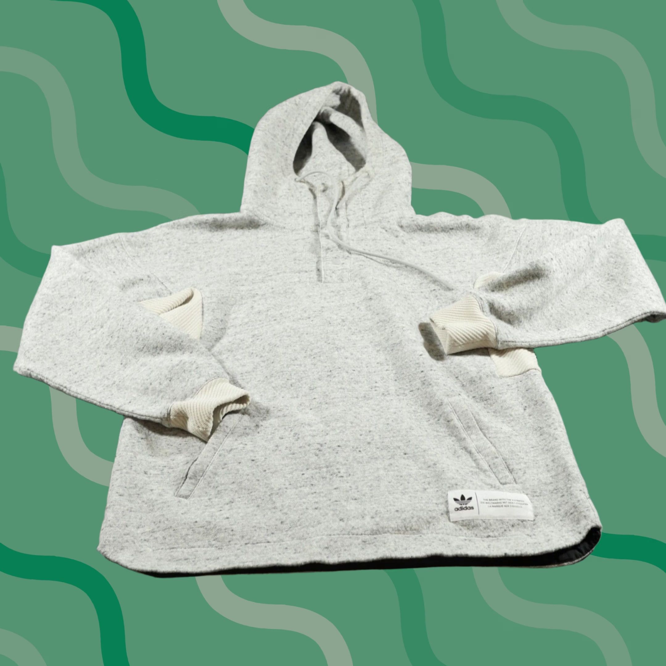 Adidas Adidas Sweater Mens Small Gray Hoodie Originals Trefoil Sweatshirt Hybrid BS4574 Size US S / EU 44-46 / 1 - 1 Thumbnail