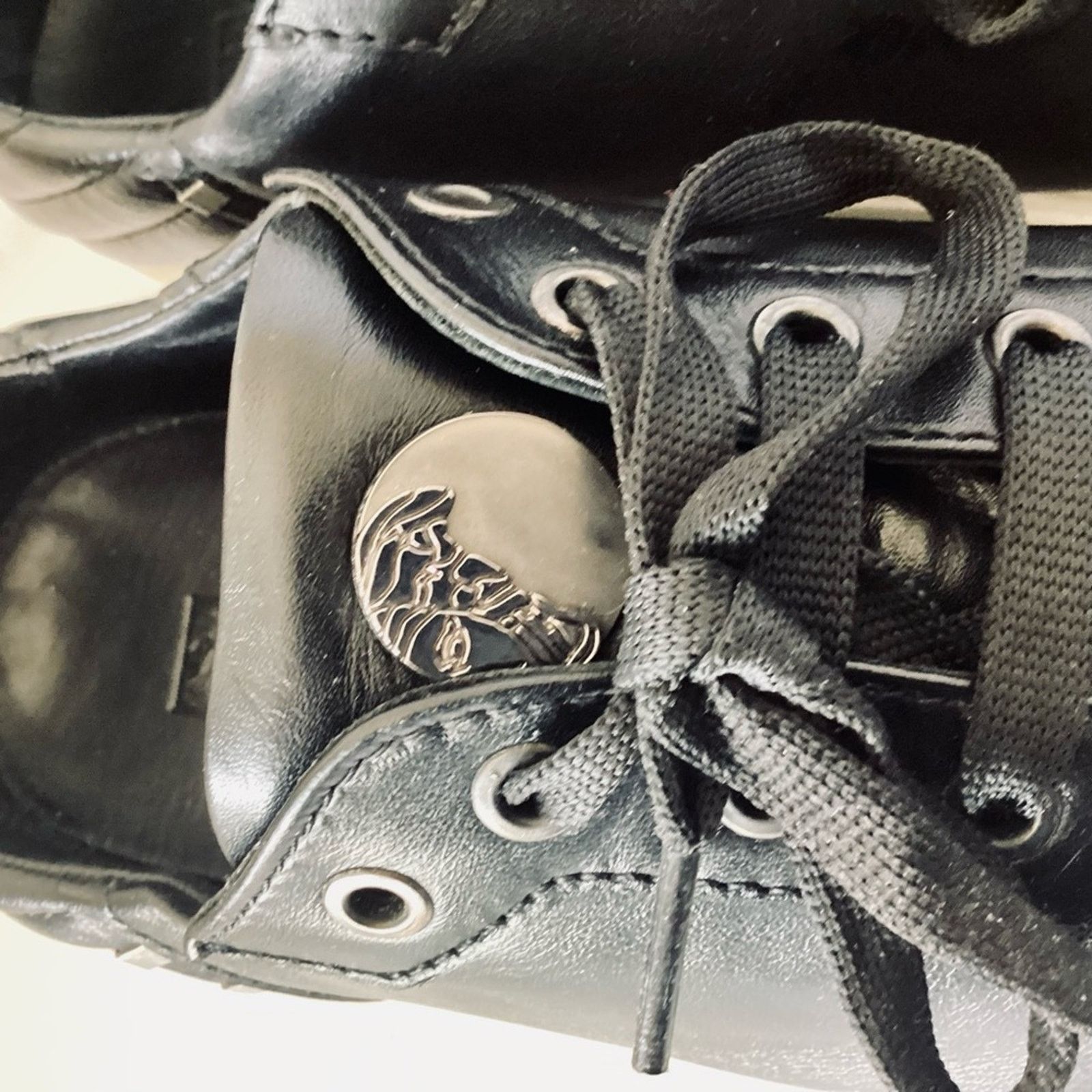 Versace Versace Collection Black Leather Sneaker V900 576 Size US 12 / EU 45 - 3 Thumbnail
