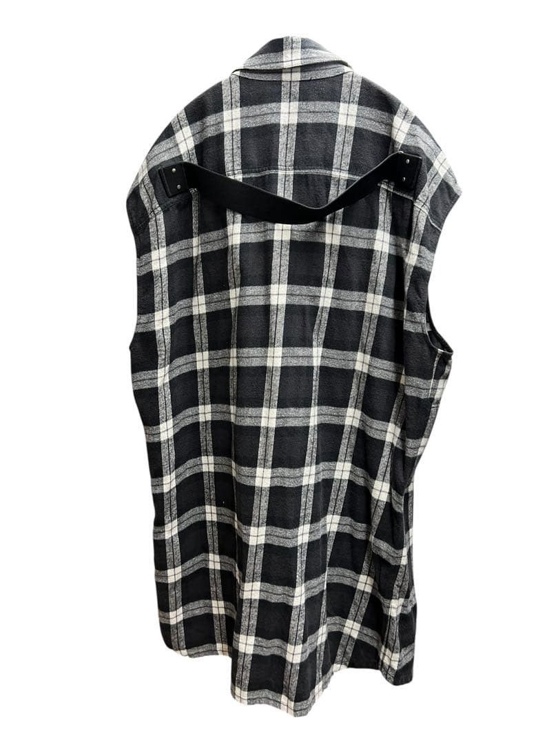 Rick Owens 19SS Sleeveless Oversize Shirt plaid 48 Size US M / EU 48-50 / 2 - 2 Thumbnail