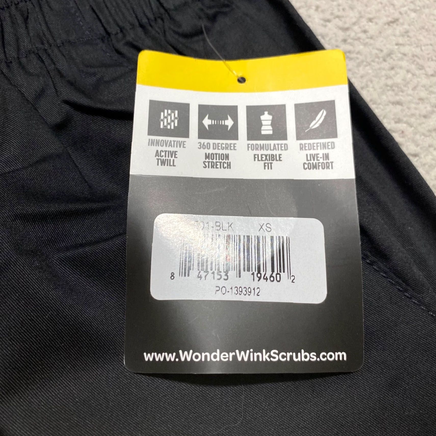 Vintage NWT WonderWink Wonder Work Pants Unisex XS Black Medical Scrubs New Size US 27 - 3 Thumbnail