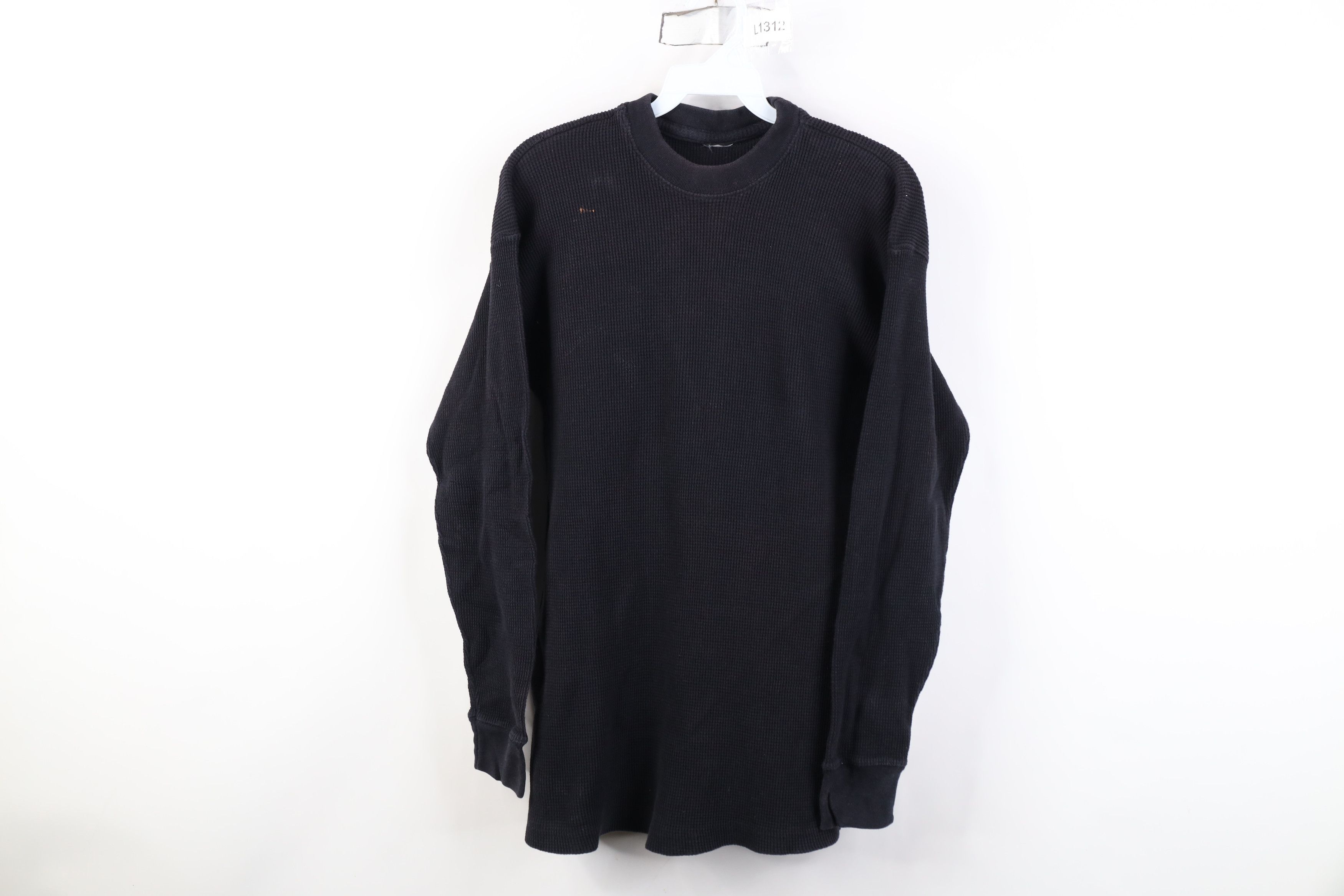 Vintage Vintage 90s Y2K Streetwear Thermal Waffle Knit T-Shirt Black Size US M / EU 48-50 / 2 - 1 Thumbnail
