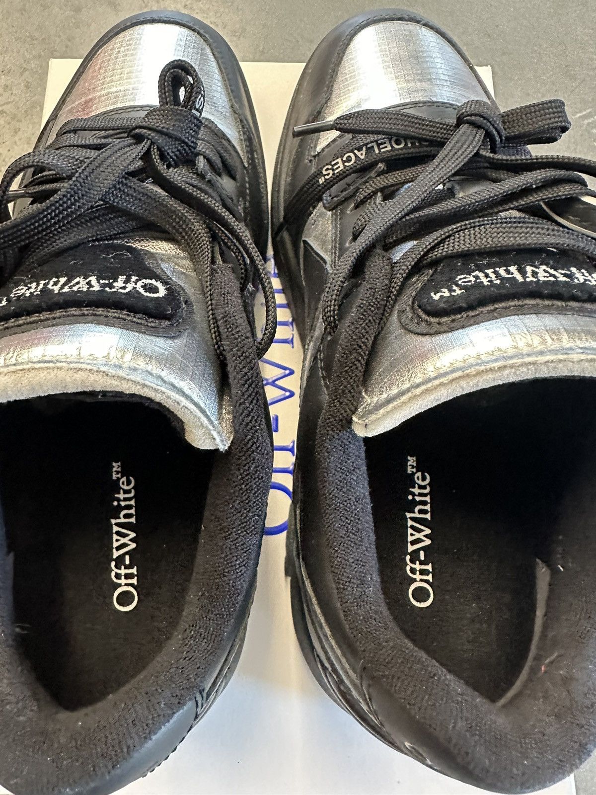Off-White SS23 Off-White Slim Out Of Office Black/Silver Sneakers 41 Size US 9 / EU 42 - 7 Thumbnail