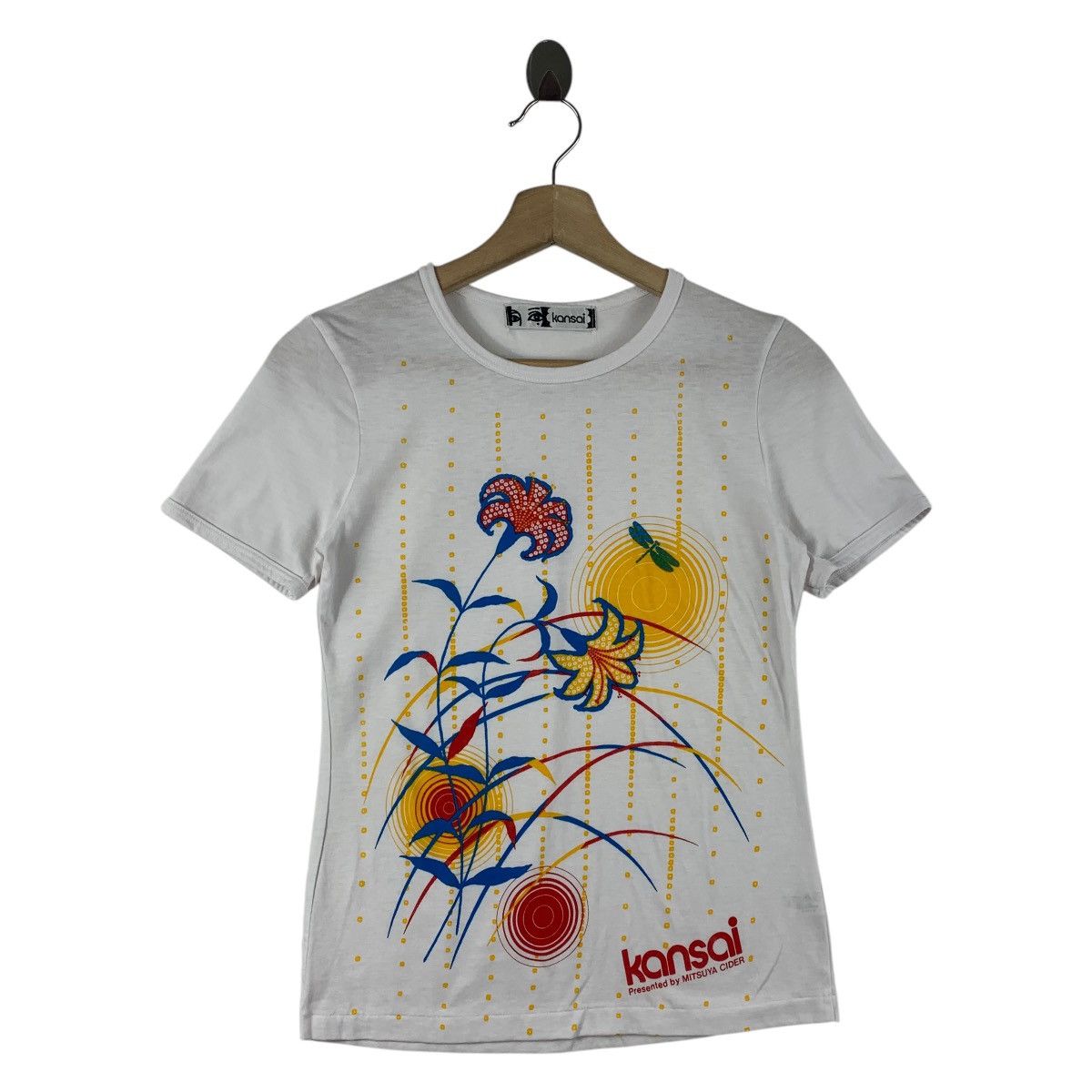 Kansai Yamamoto × Vintage Vintage 90s KANSAI by mitsuya cider flower tee Size XXS / US 00 / IT 34 - 1 Thumbnail