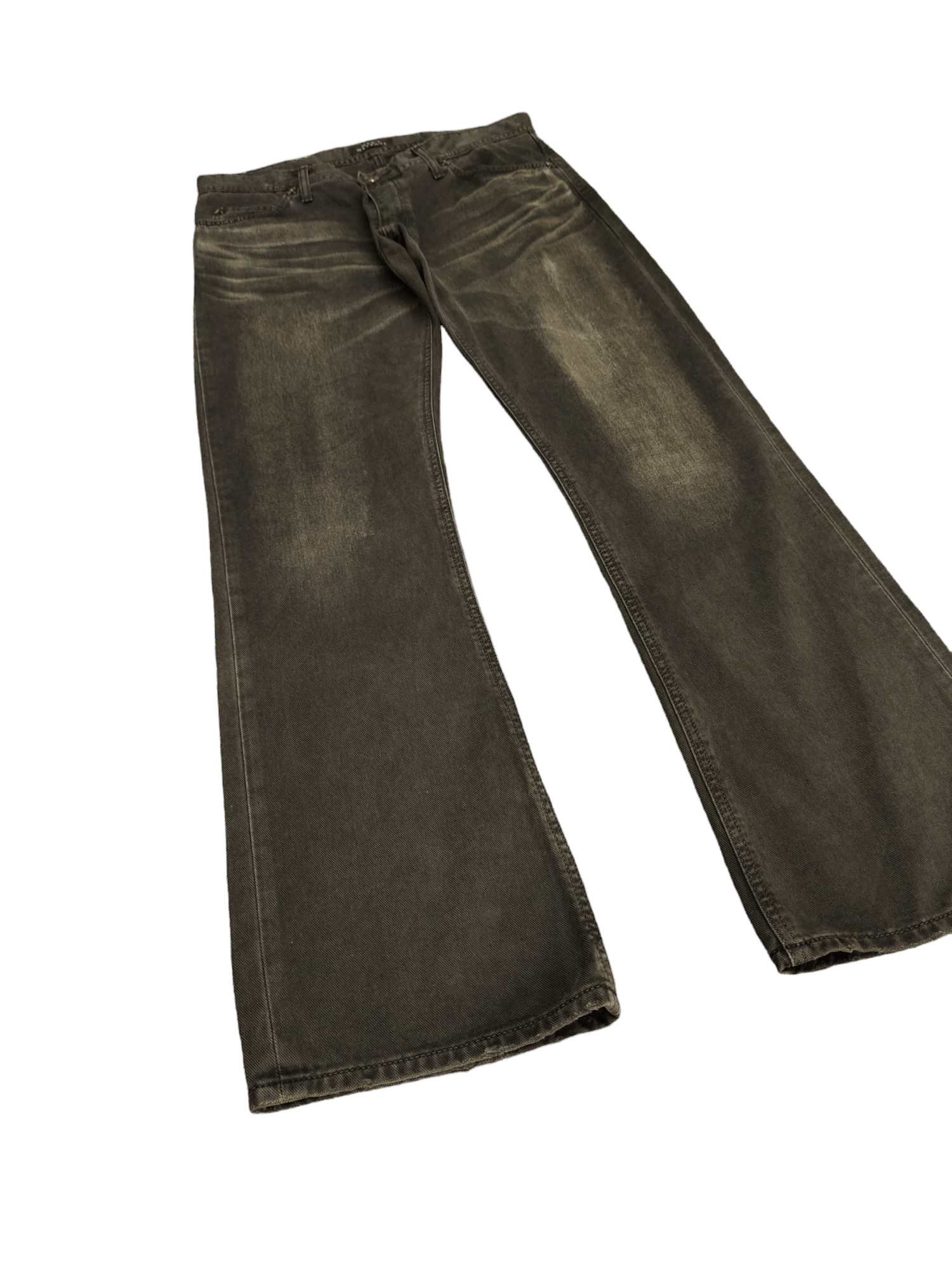 If Six Was Nine × Le Grande Bleu (L.G.B.) × Lee Flare Jeans Lee X Mens Melrose Distress Faded Boot Cut Y2k Size US 33 - 3 Thumbnail