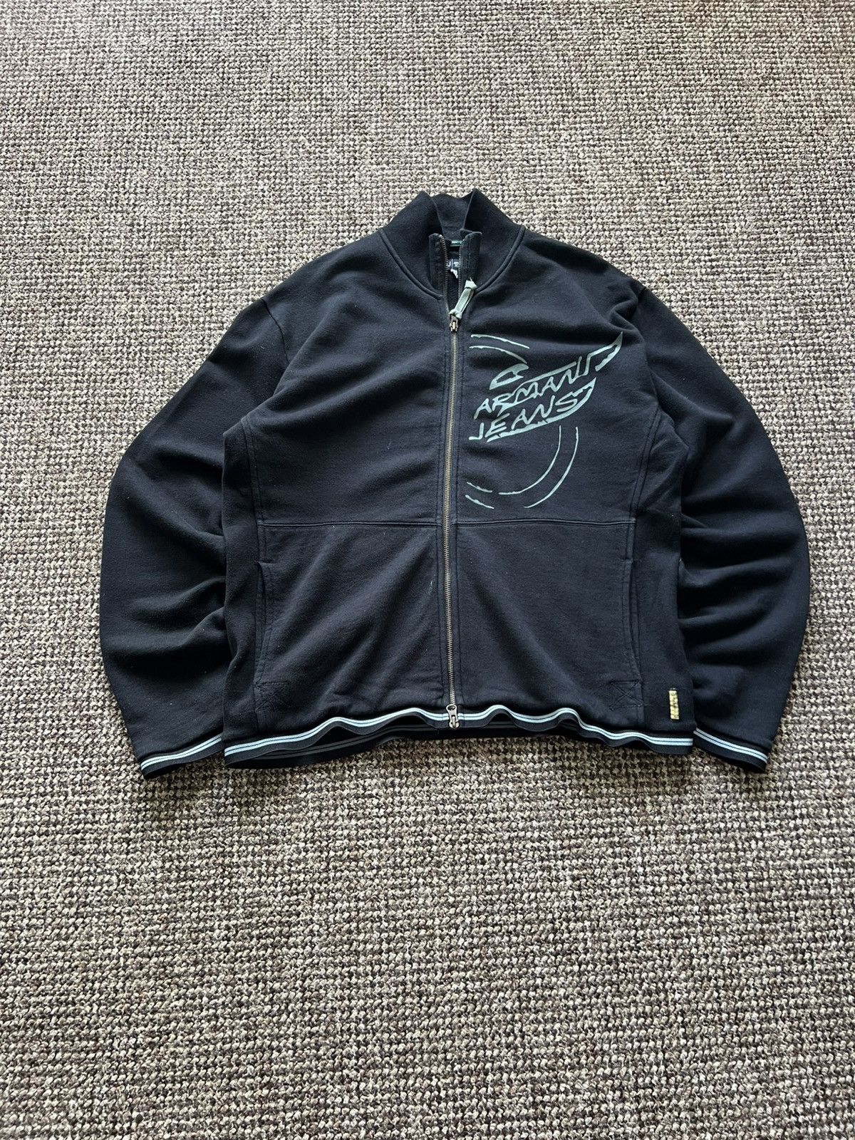 Armani Armani Jeans Zipper Jacket Vintage 00ʼs Y2K Size US XXL / EU 58 / 5 - 3 Thumbnail