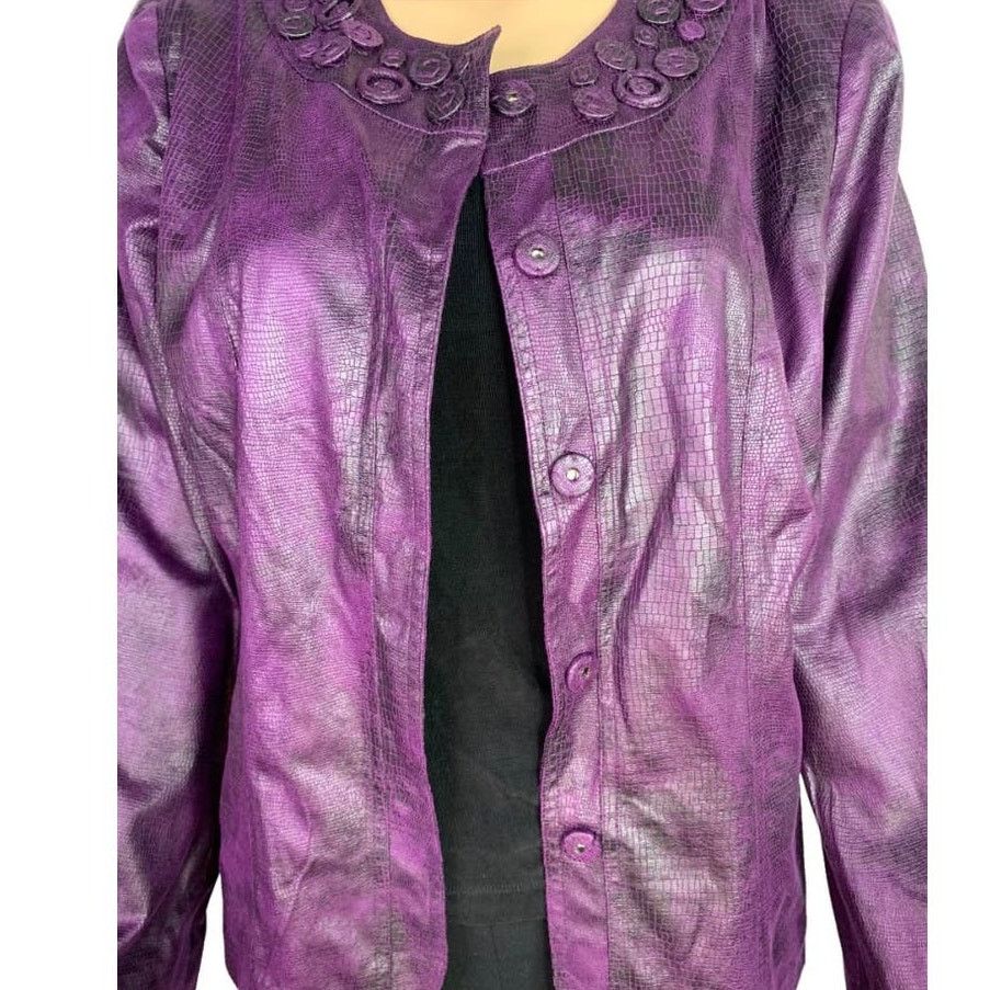 Chicos Chicos Women's Size 1 US 8 Jacket Snap Front Snake Pattern Size M / US 6-8 / IT 42-44 - 5 Thumbnail